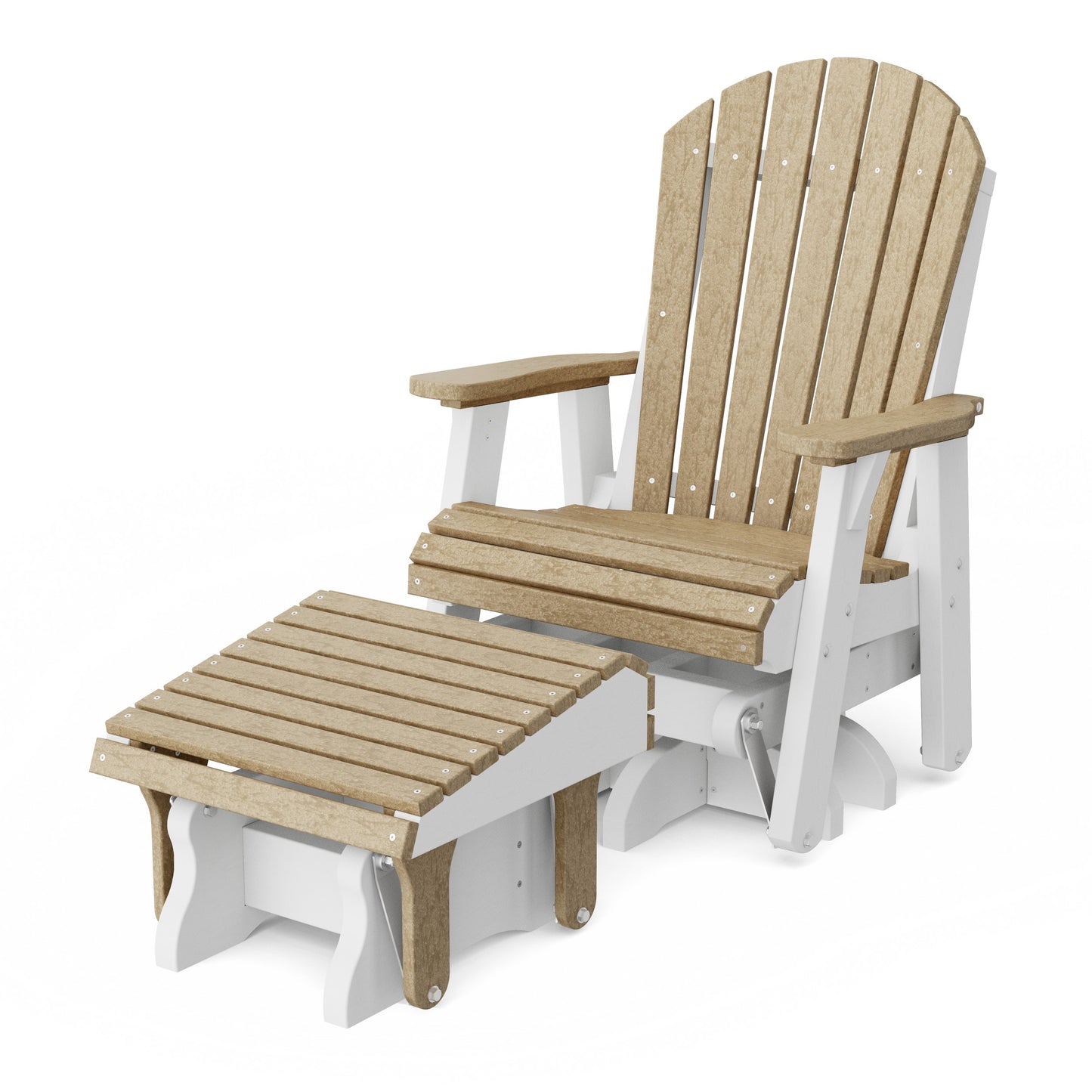 Heritage Adirondack Swivel Glider Chair with Ottoman