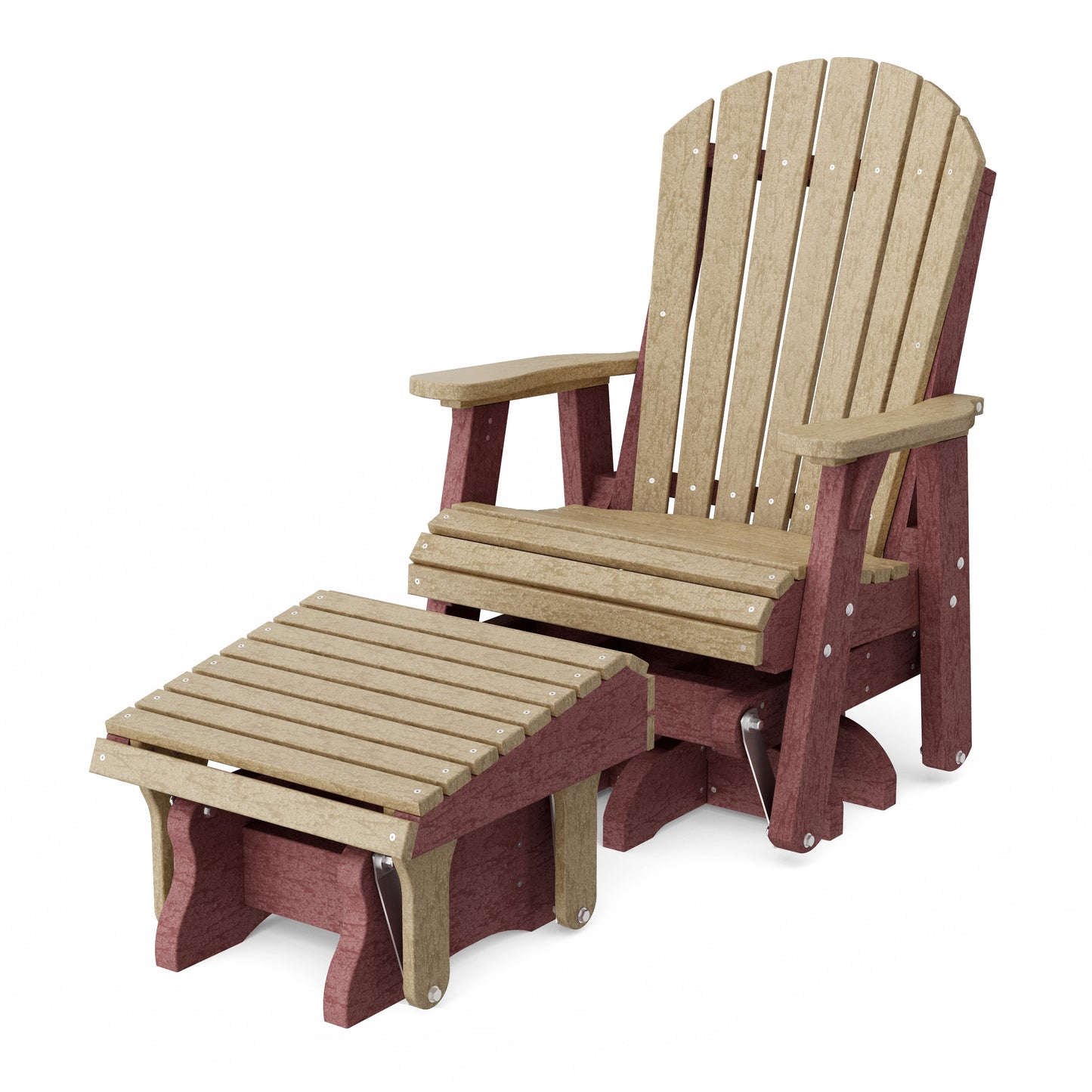 Heritage Adirondack Swivel Glider Chair with Ottoman