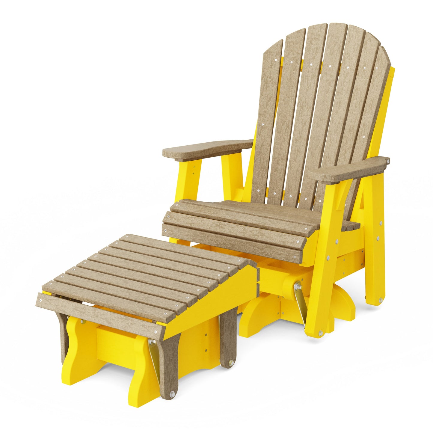 Heritage Adirondack Swivel Glider Chair with Ottoman