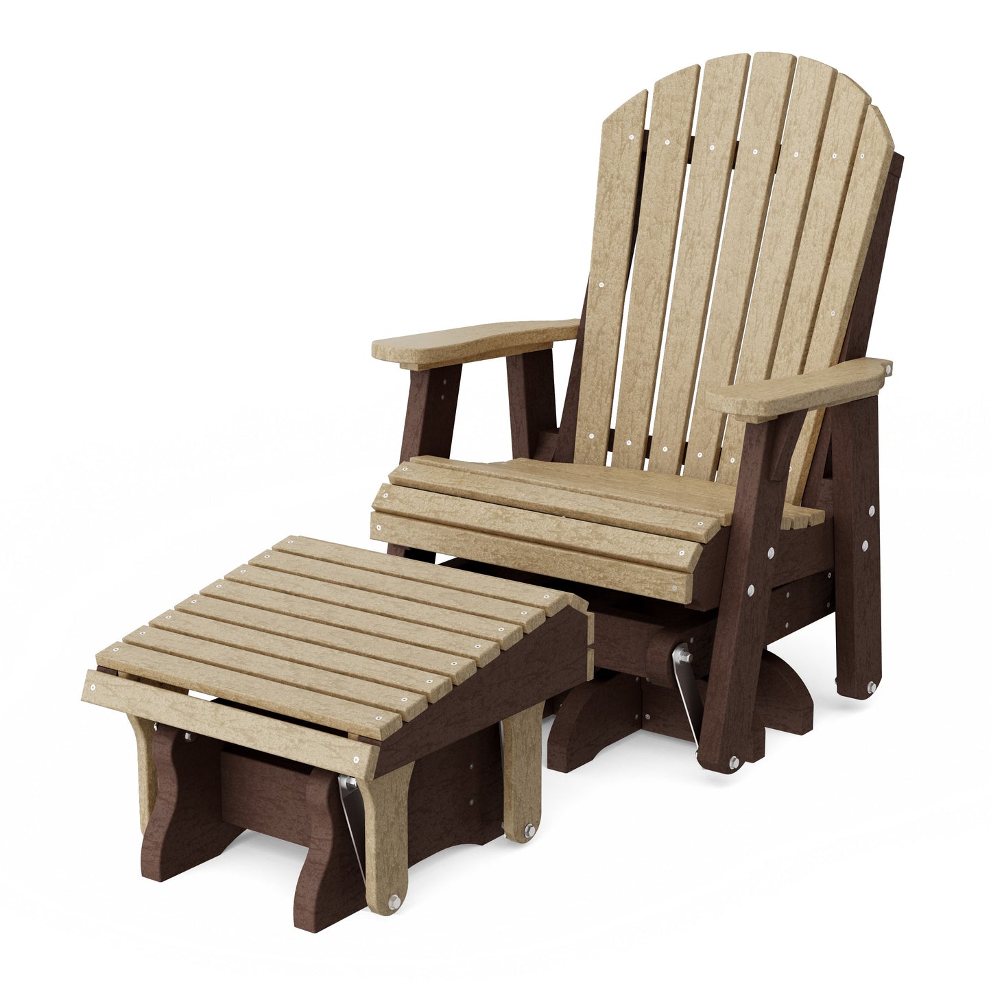 Heritage Adirondack Swivel Glider Chair with Ottoman