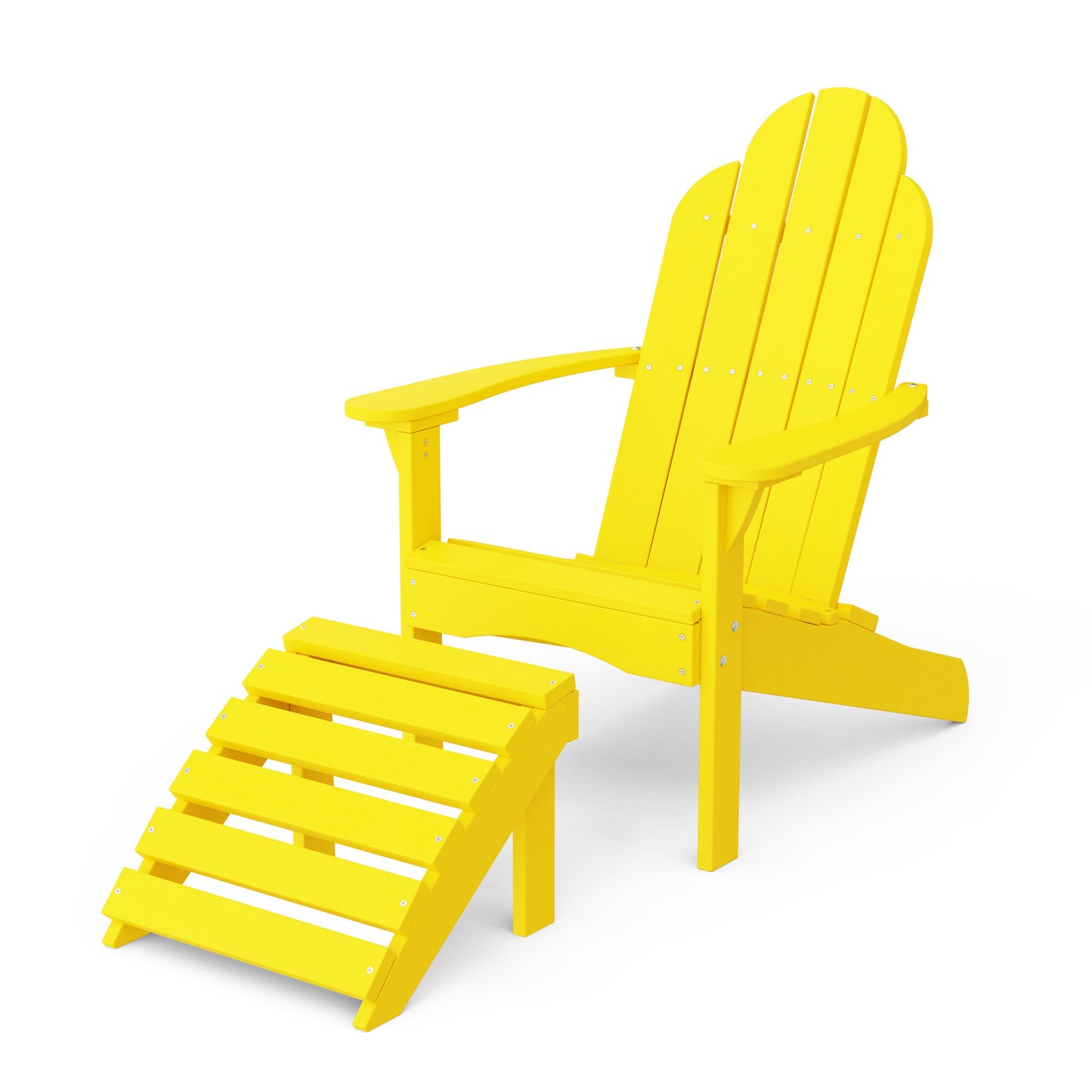 Classic Adirondack Chair with Ottoman Set