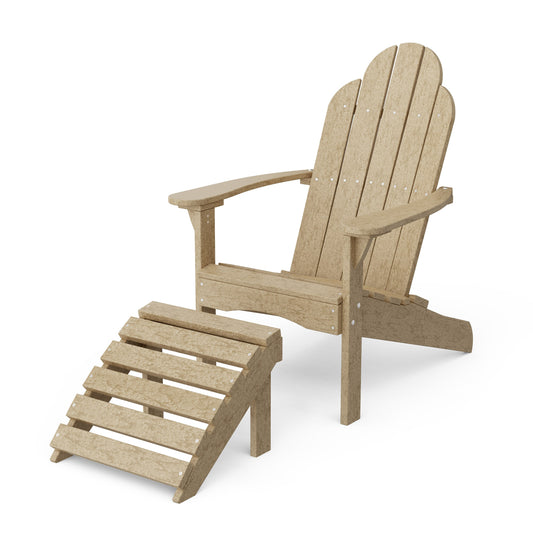 Classic Adirondack Chair with Ottoman Set
