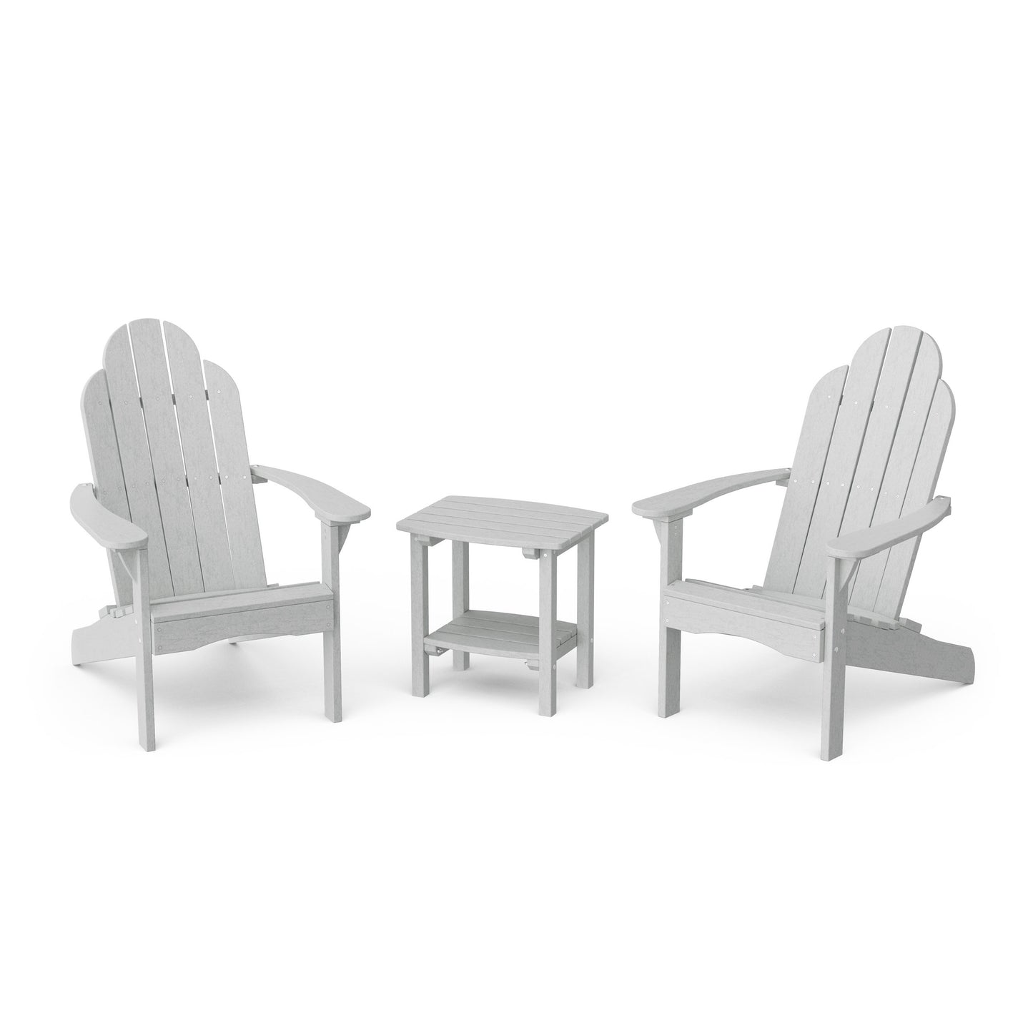 Classic 3-Piece Adirondack Chair Set with Side Table