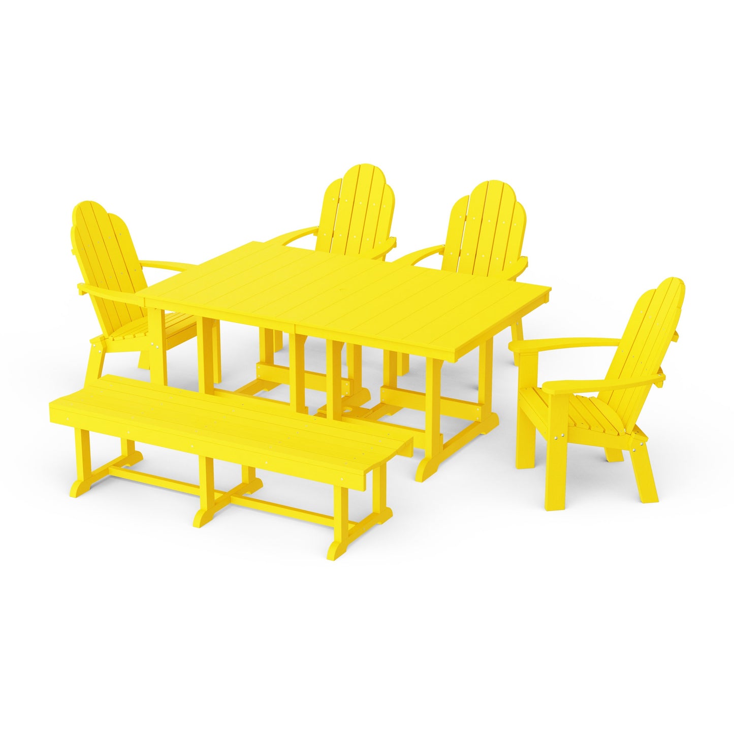 Classic Adirondack 6-Piece Rectangular Dining Set with Bench