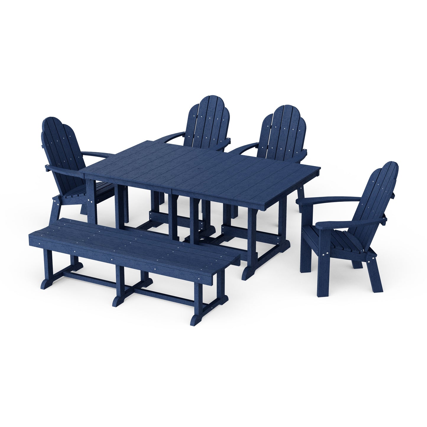 Classic Adirondack 6-Piece Rectangular Dining Set with Bench