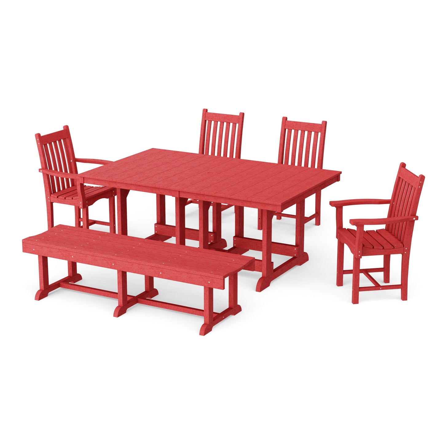 Classic 6-Piece Rectangular Dining Set with Bench