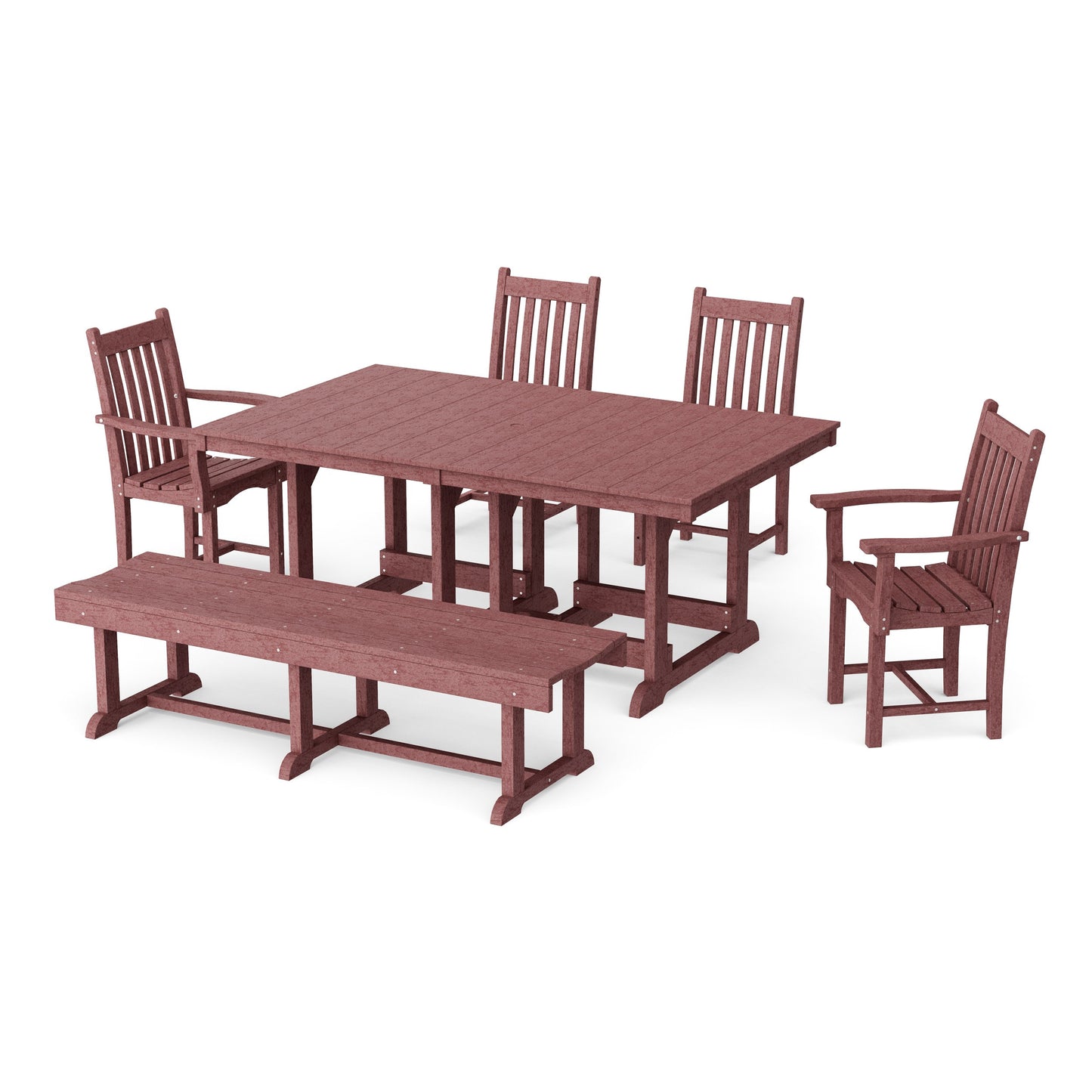 Classic 6-Piece Rectangular Dining Set with Bench