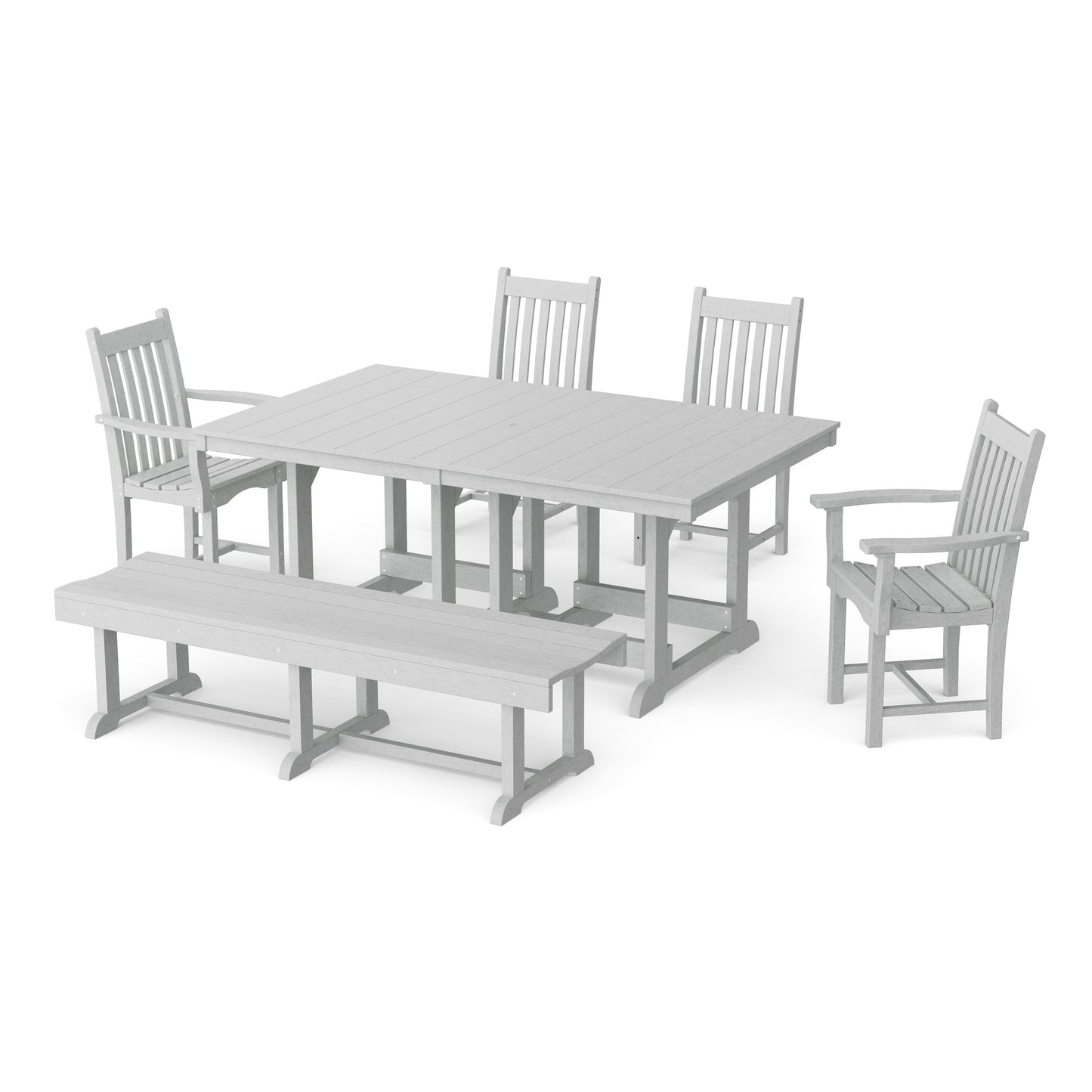 Classic 6-Piece Rectangular Dining Set with Bench