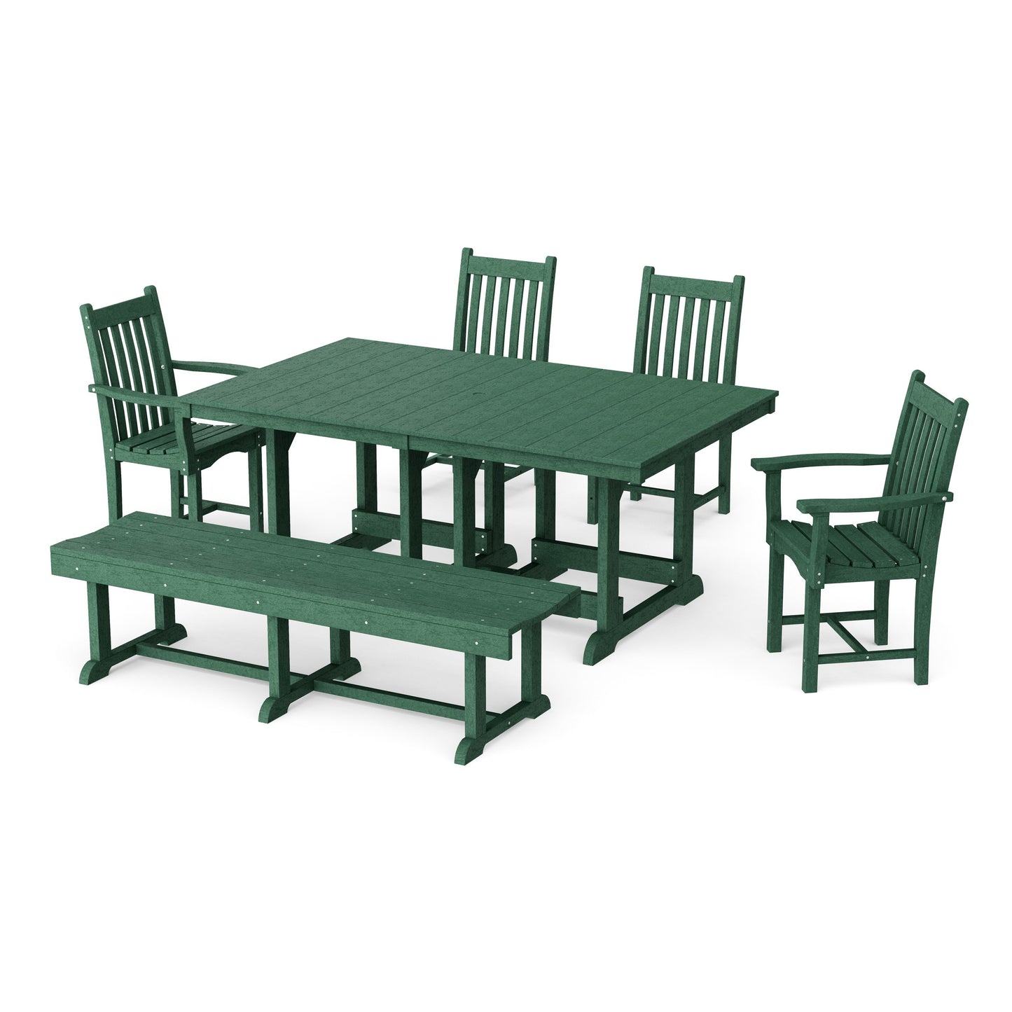 Classic 6-Piece Rectangular Dining Set with Bench
