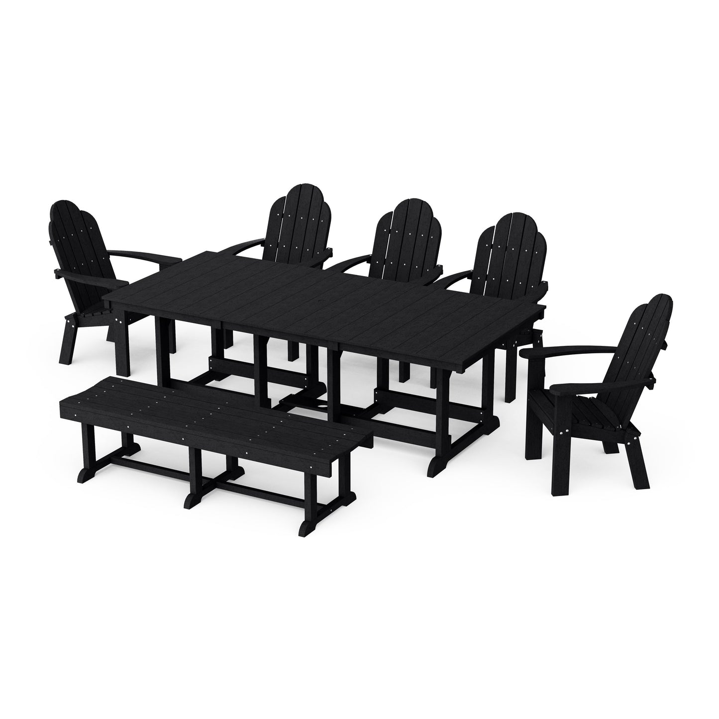 Classic Adirondack 7-Piece Rectangular Dining Set with Bench