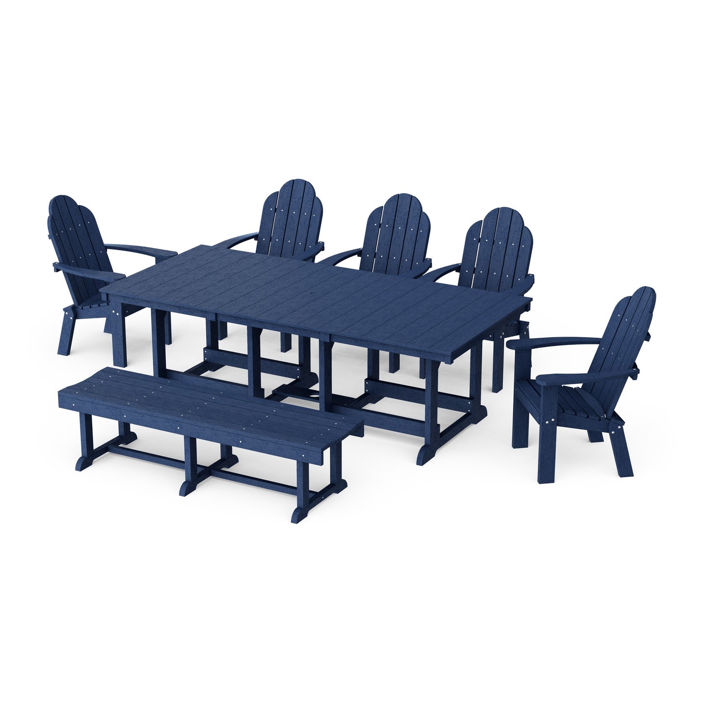 Classic Adirondack 7-Piece Rectangular Dining Set with Bench