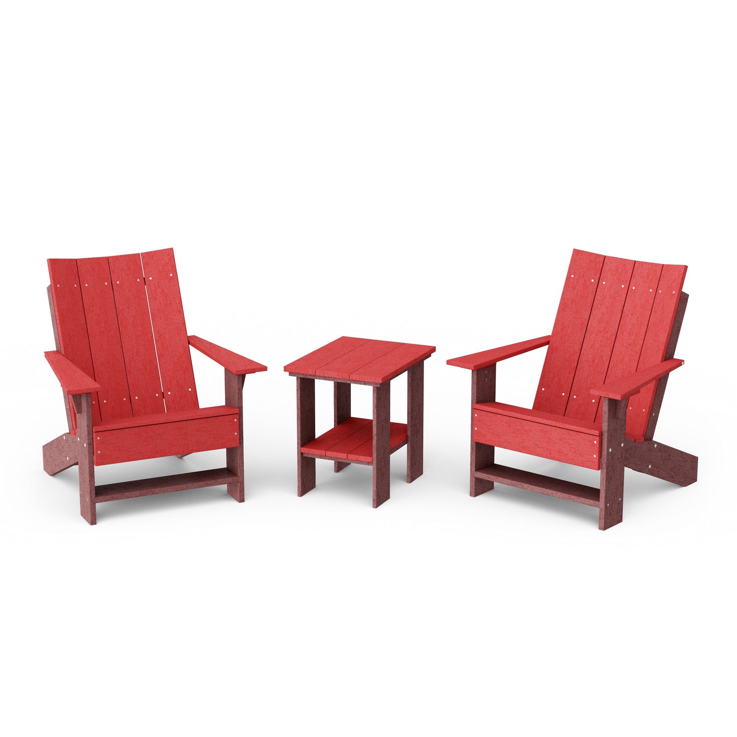 Contemporary 3-Piece Modern Adirondack Chair Set with Side Table