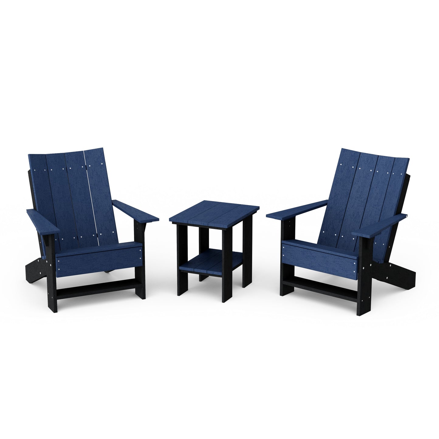 Contemporary 3-Piece Modern Adirondack Chair Set with Side Table
