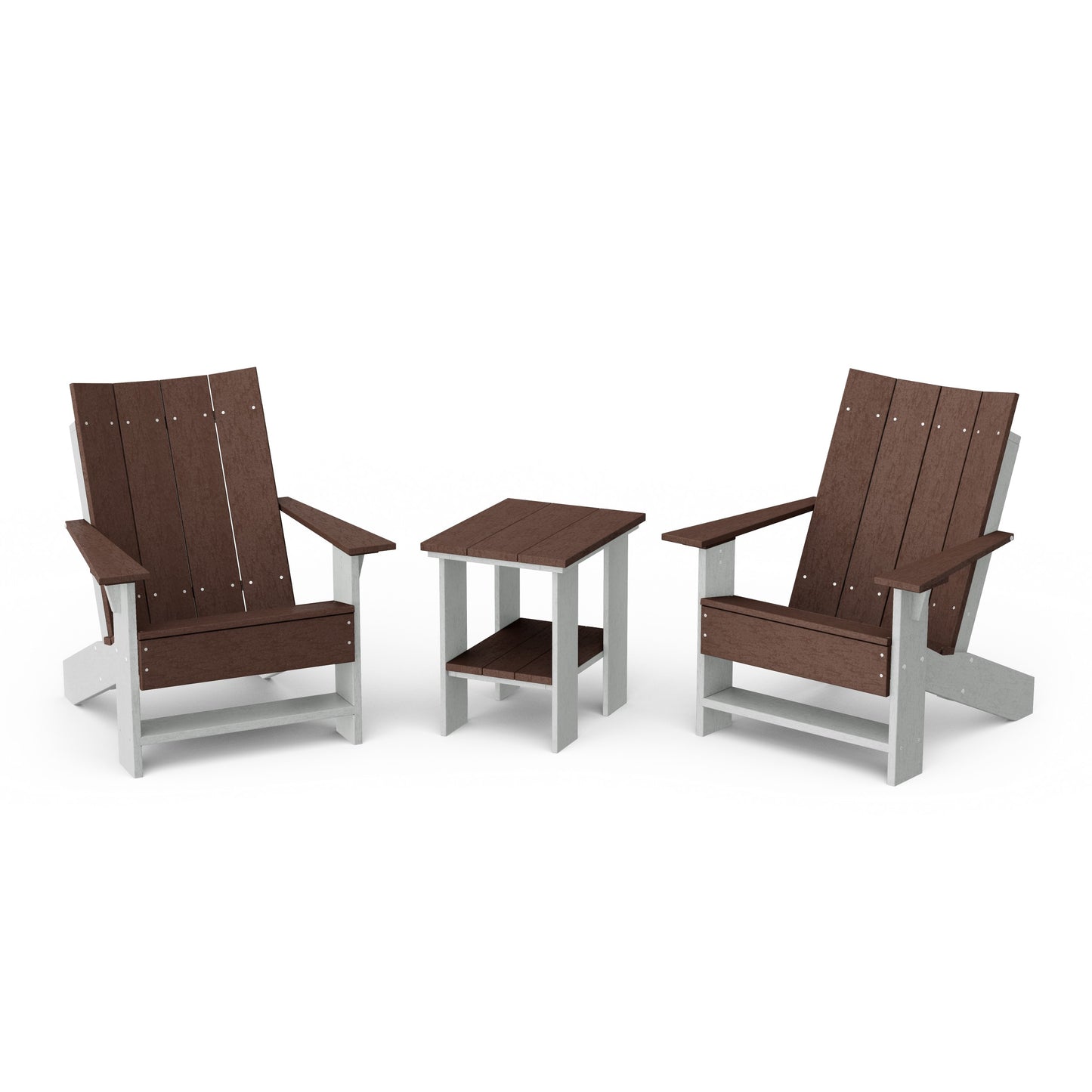 Contemporary 3-Piece Modern Adirondack Chair Set with Side Table