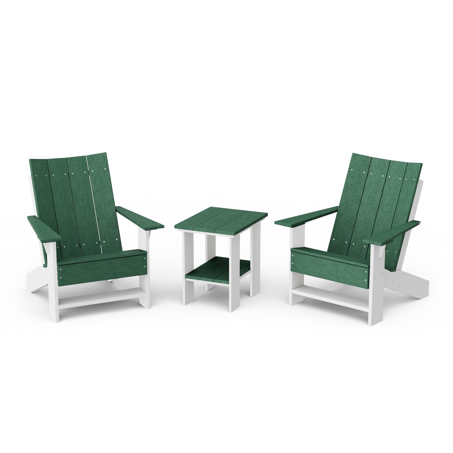 Contemporary 3-Piece Modern Adirondack Chair Set with Side Table