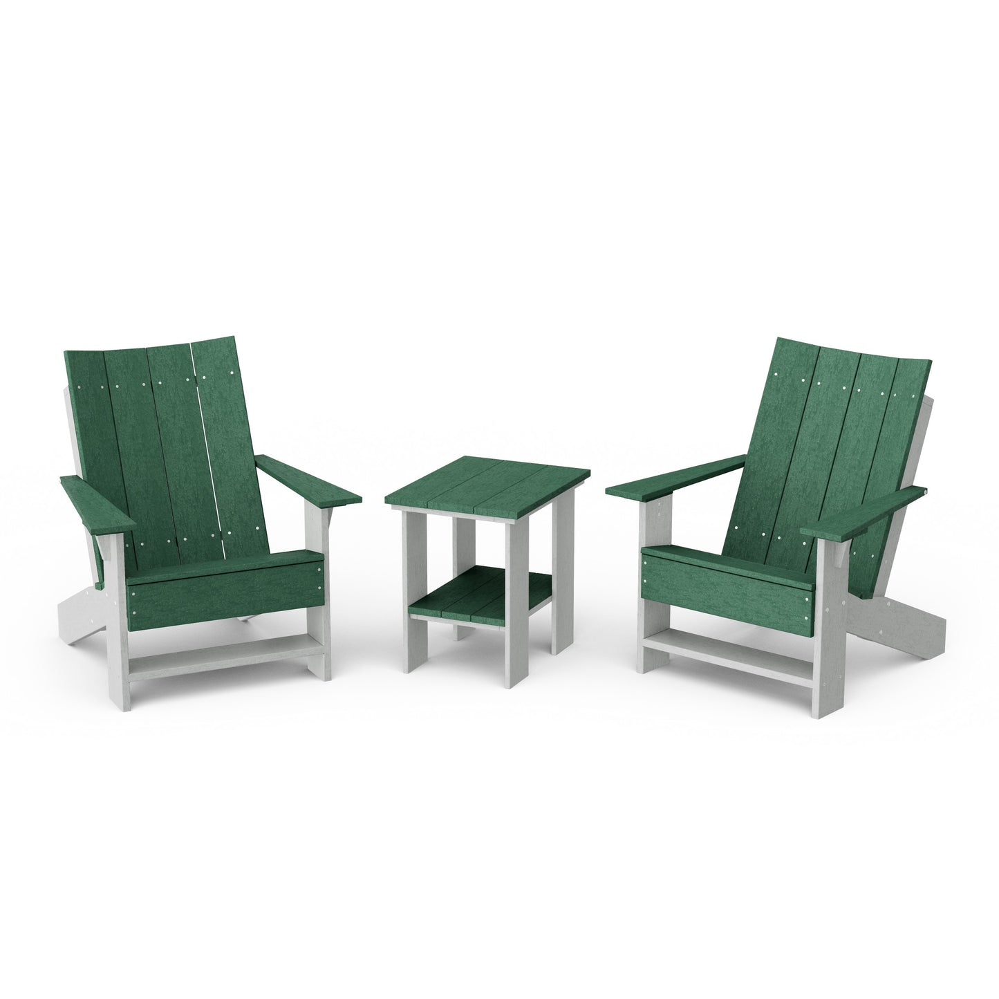 Contemporary 3-Piece Modern Adirondack Chair Set with Side Table