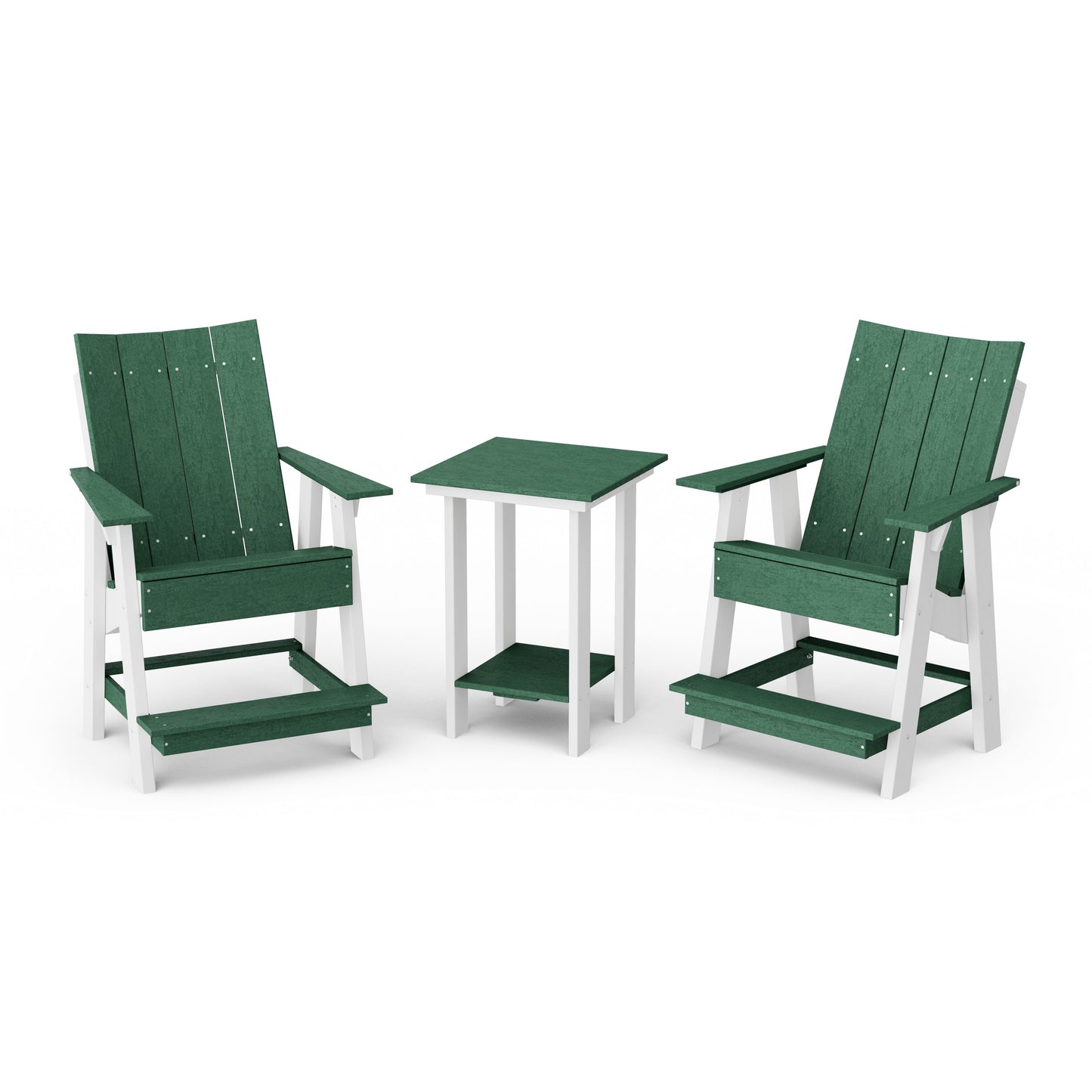 Contemporary 3-Piece Tall Modern Adirondack Chair Set with Side Table