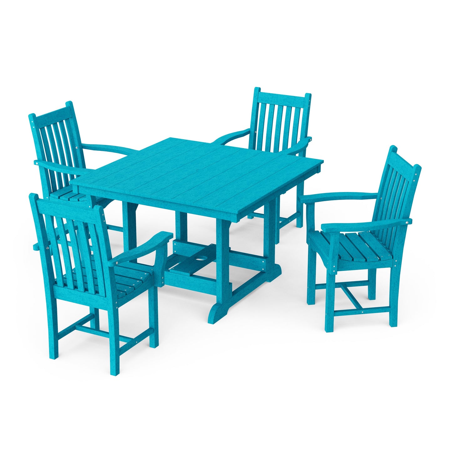 Classic 5-Piece Arm Chair Square Dining Set
