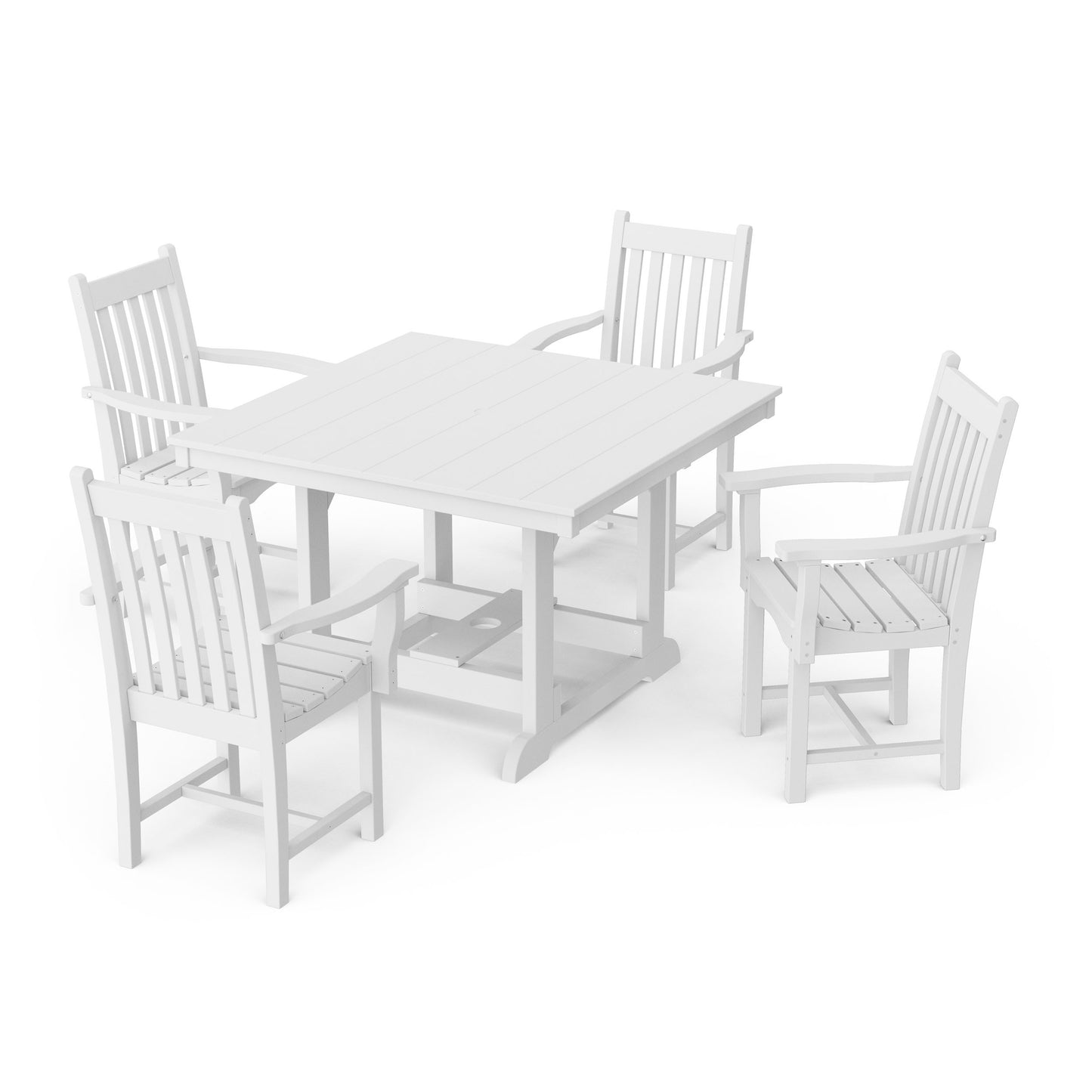 Classic 5-Piece Arm Chair Square Dining Set