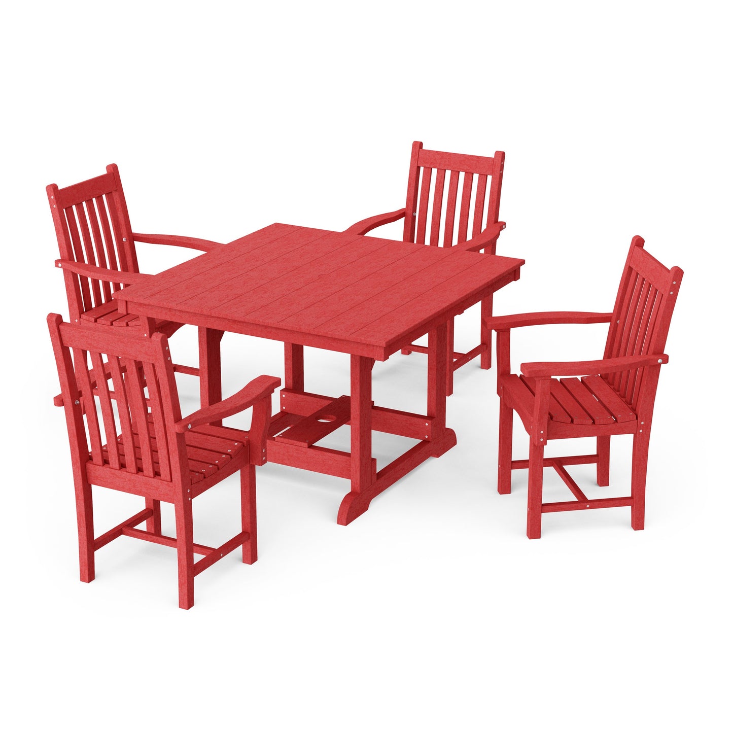 Classic 5-Piece Arm Chair Square Dining Set