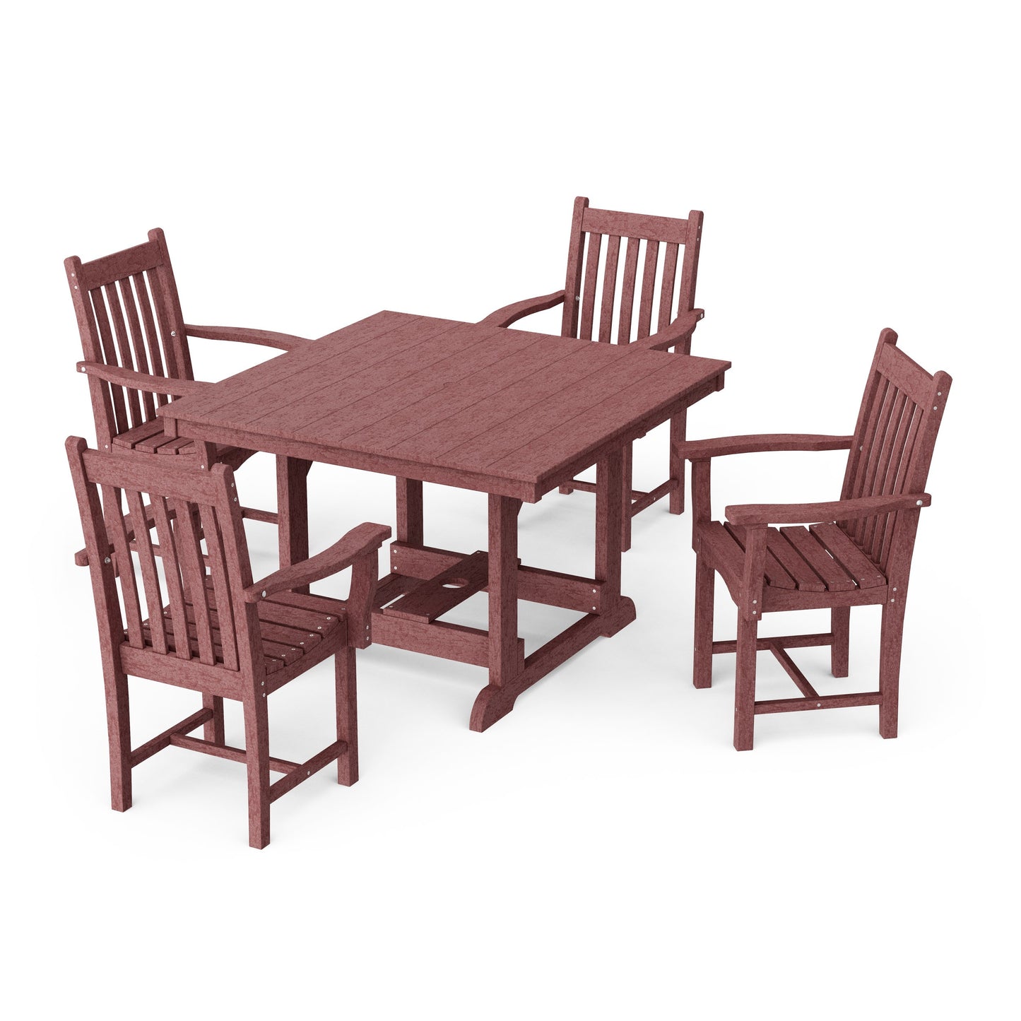 Classic 5-Piece Arm Chair Square Dining Set