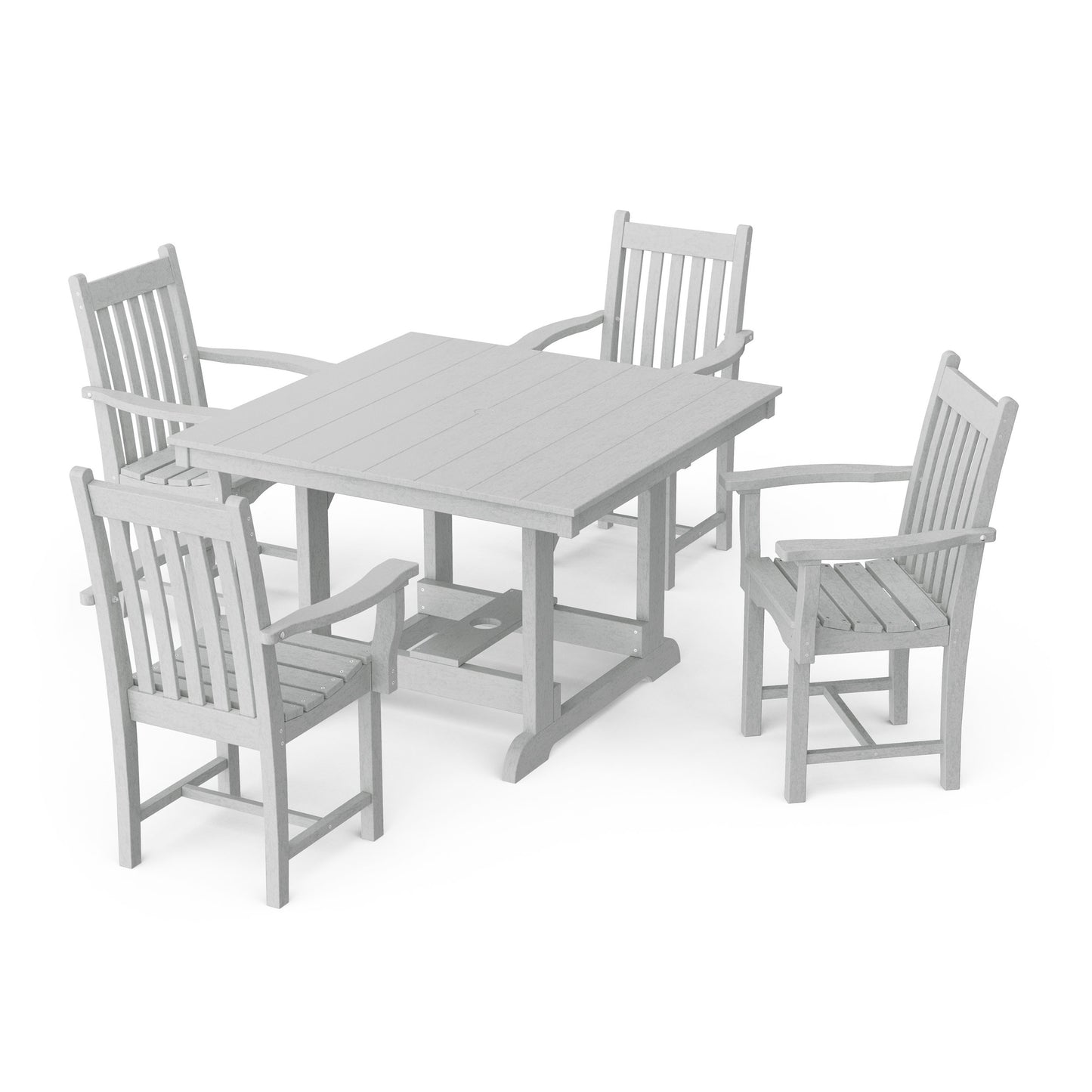 Classic 5-Piece Arm Chair Square Dining Set