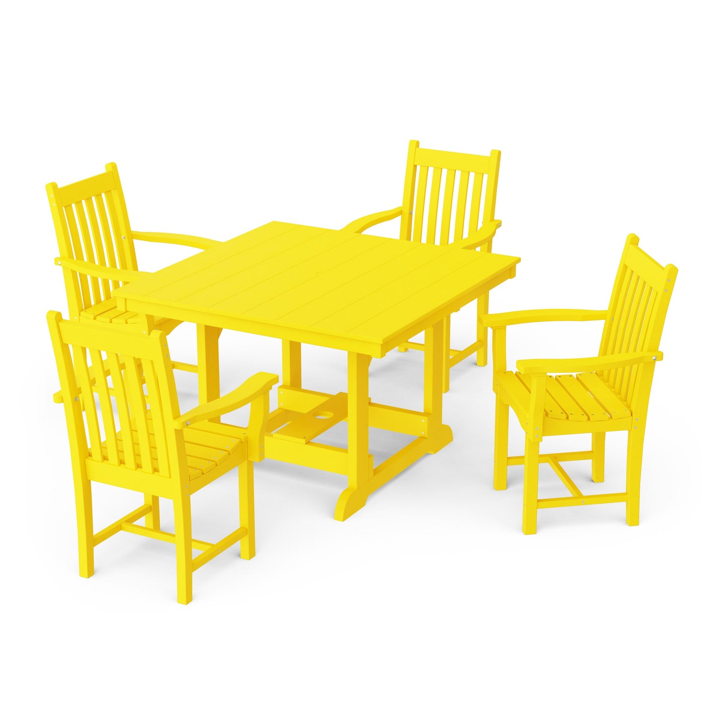 Classic 5-Piece Arm Chair Square Dining Set