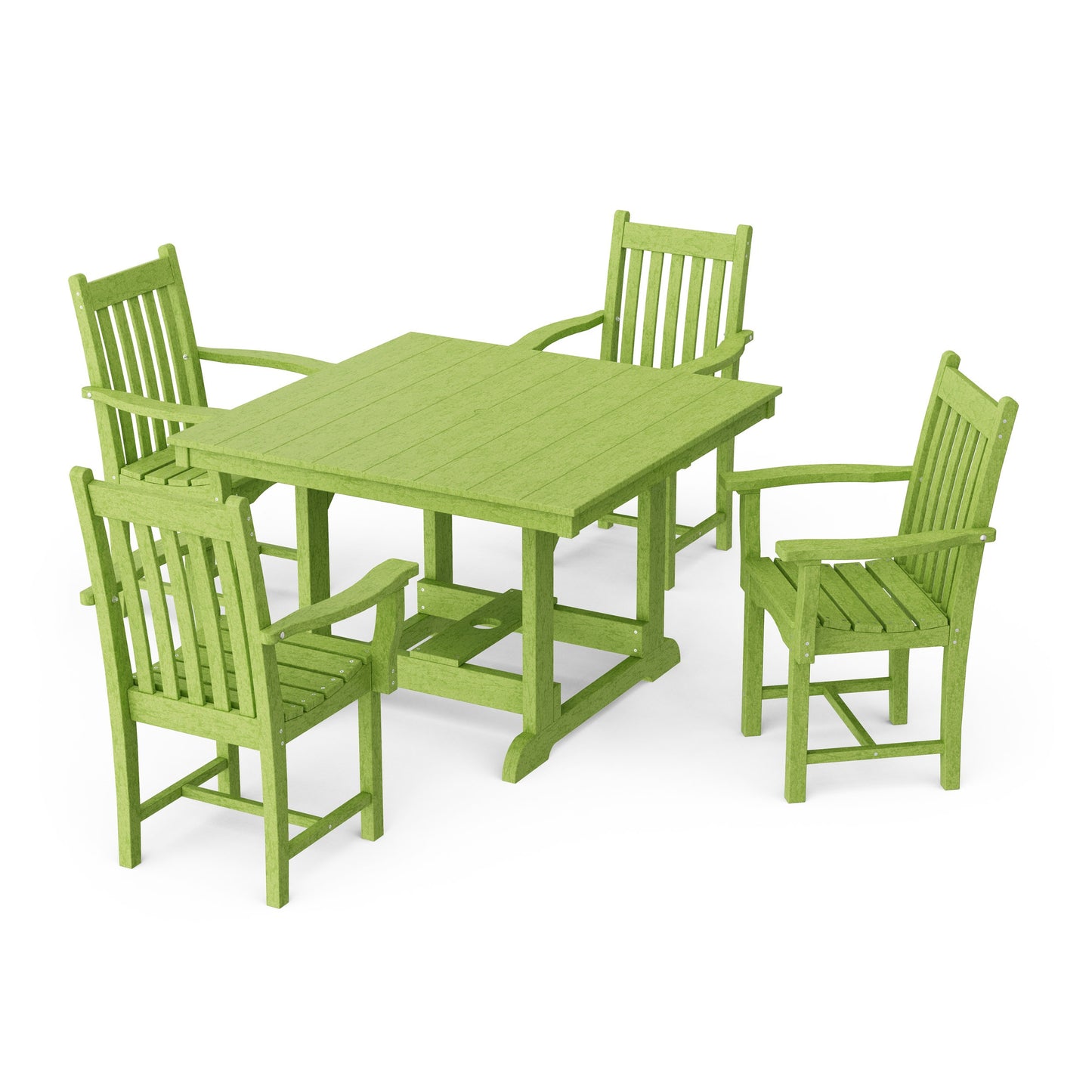 Classic 5-Piece Arm Chair Square Dining Set