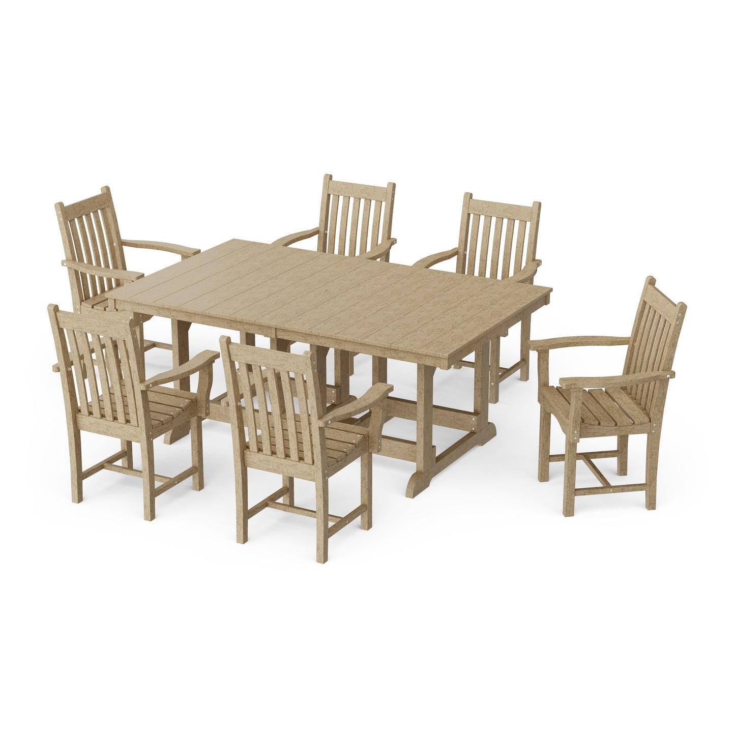 Classic 7-Piece Arm Chair Rectangular Dining Set
