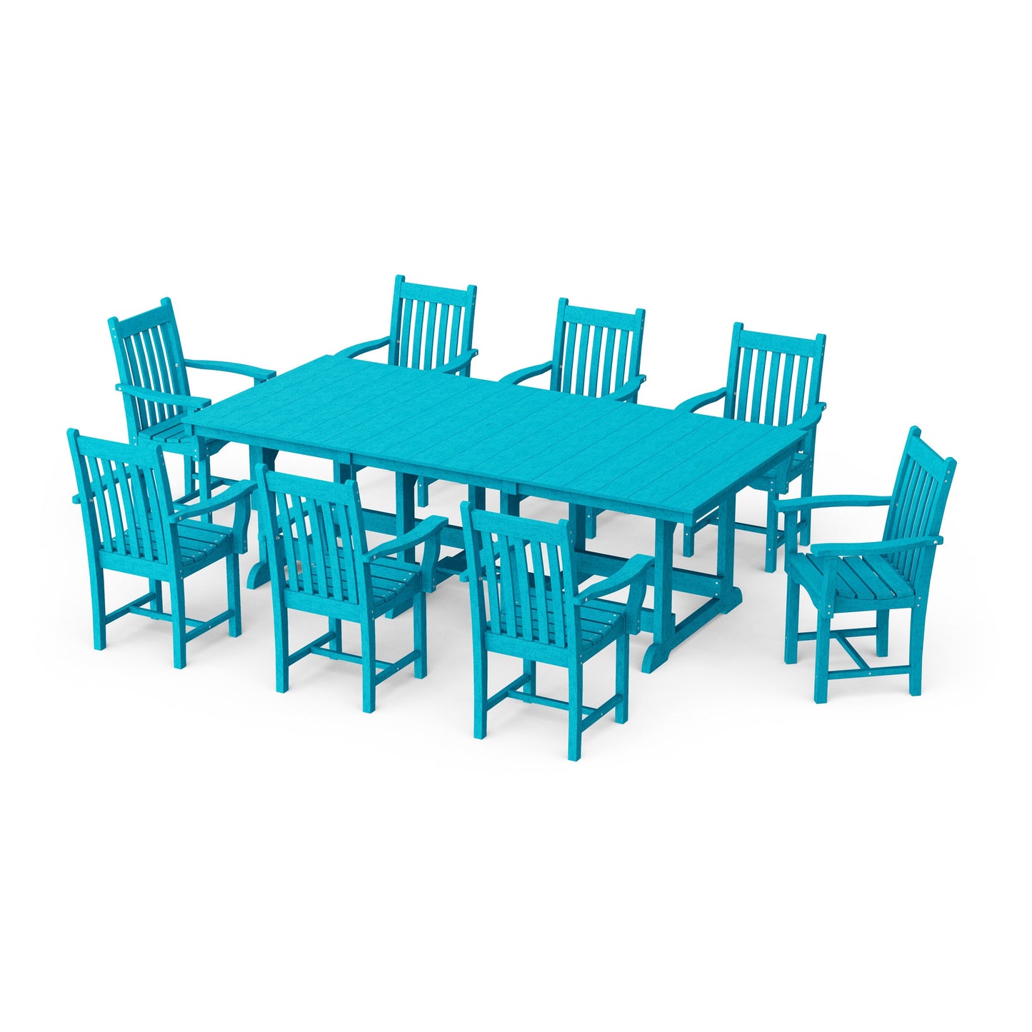 Classic 9-Piece Arm Chair Rectangular Dining Set