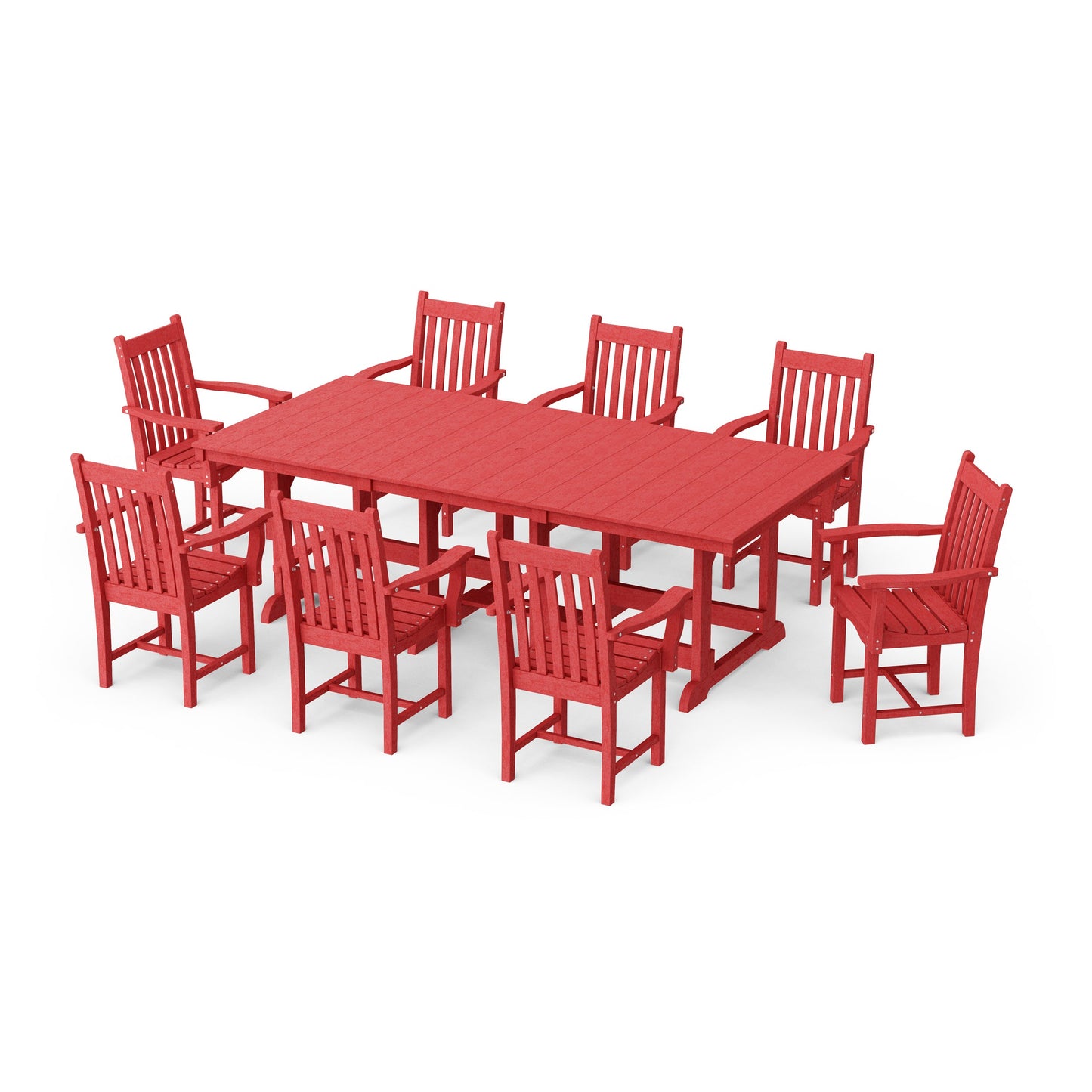 Classic 9-Piece Arm Chair Rectangular Dining Set
