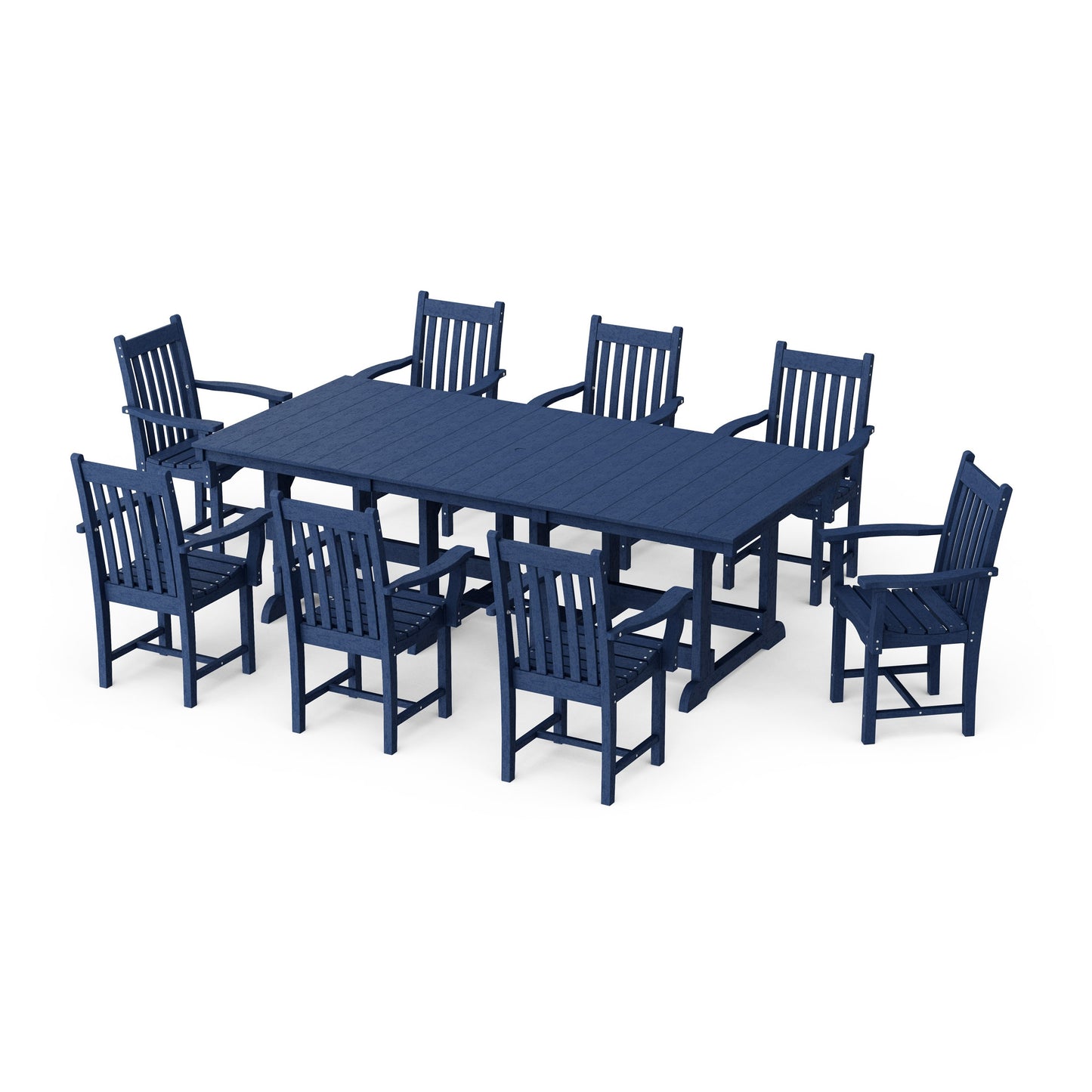 Classic 9-Piece Arm Chair Rectangular Dining Set