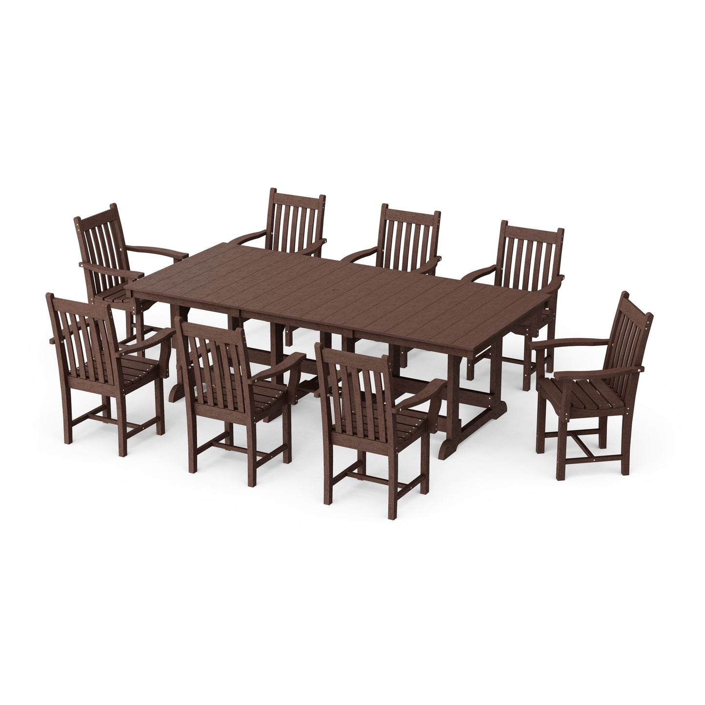 Classic 9-Piece Arm Chair Rectangular Dining Set