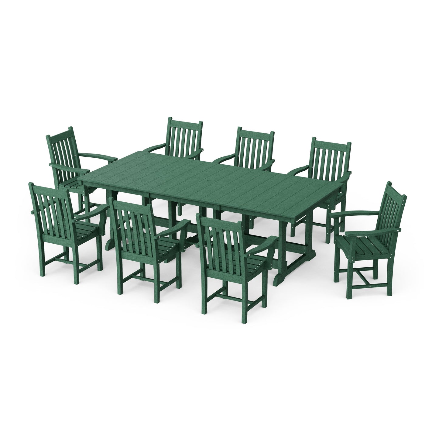 Classic 9-Piece Arm Chair Rectangular Dining Set