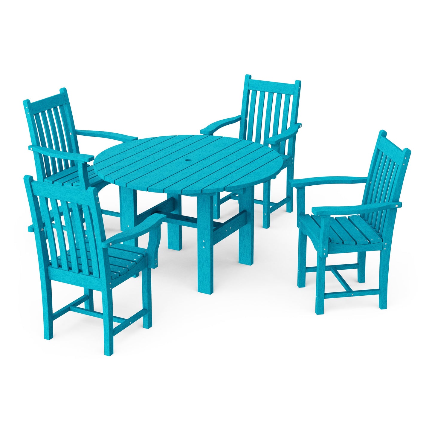 Classic 5-Piece Arm Chair Round Dining Set