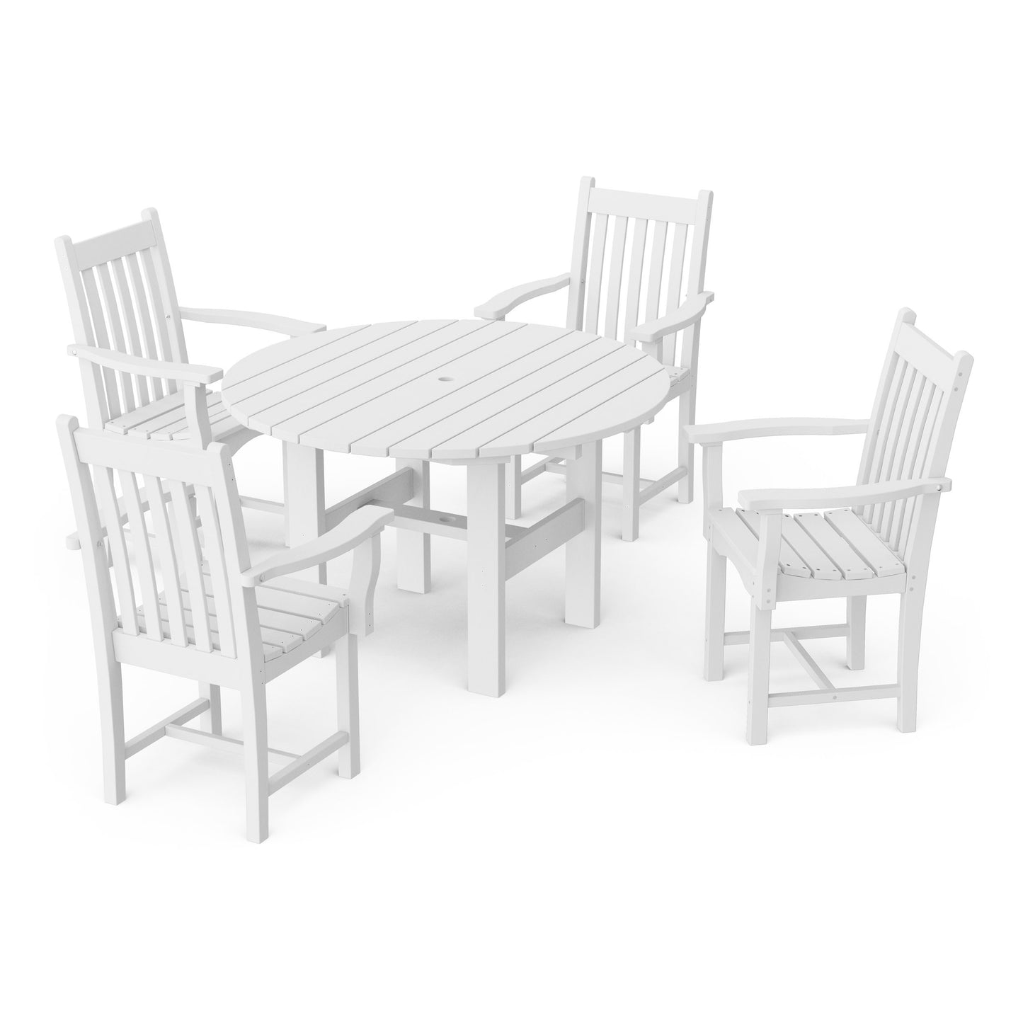 Classic 5-Piece Arm Chair Round Dining Set