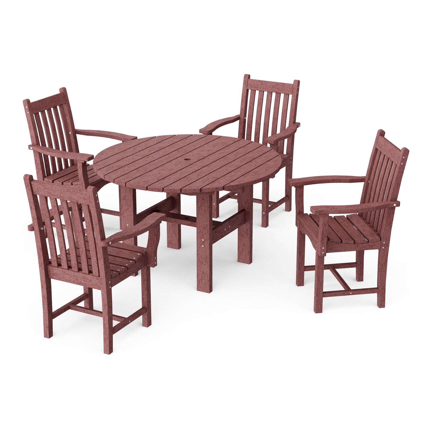 Classic 5-Piece Arm Chair Round Dining Set