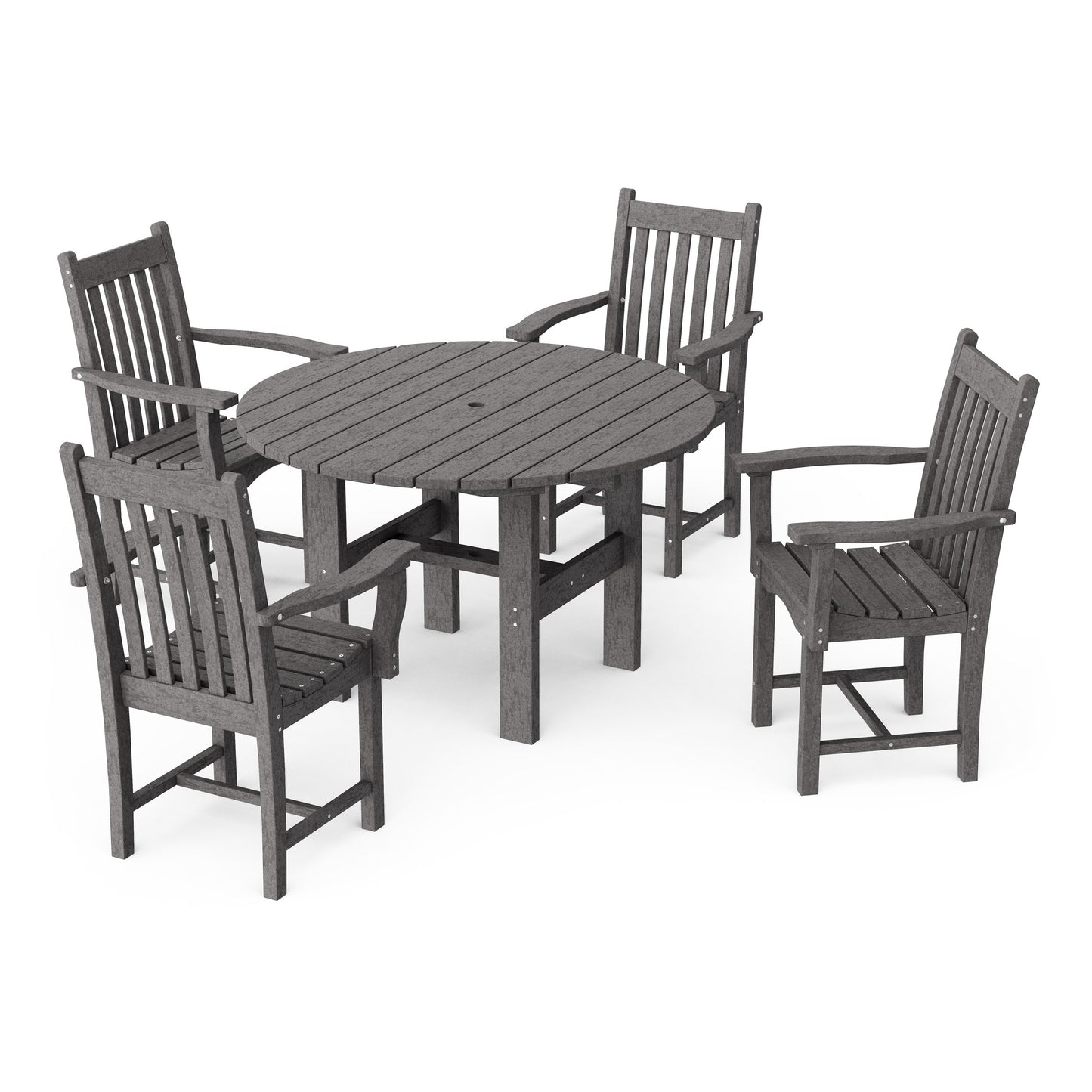 Classic 5-Piece Arm Chair Round Dining Set