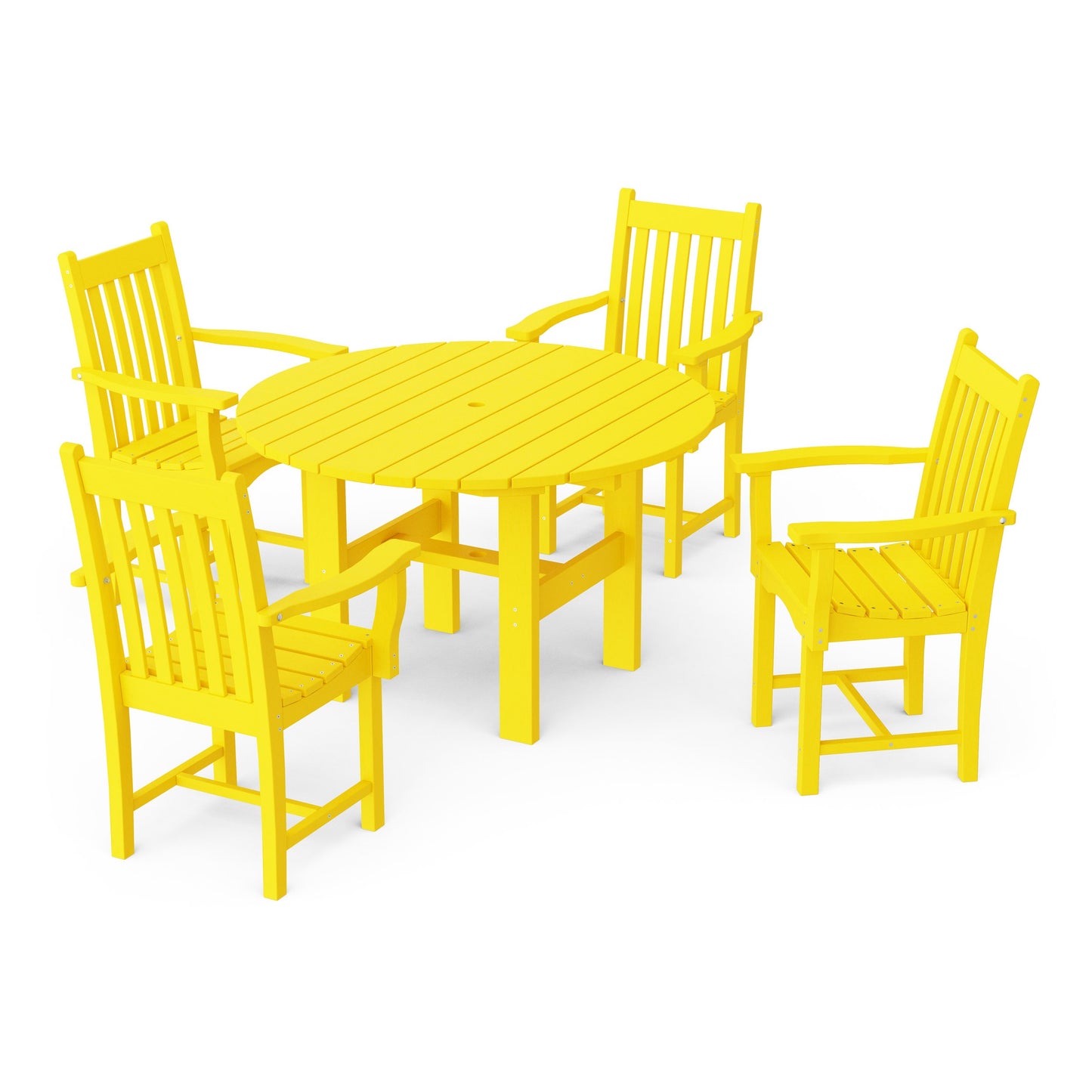 Classic 5-Piece Arm Chair Round Dining Set