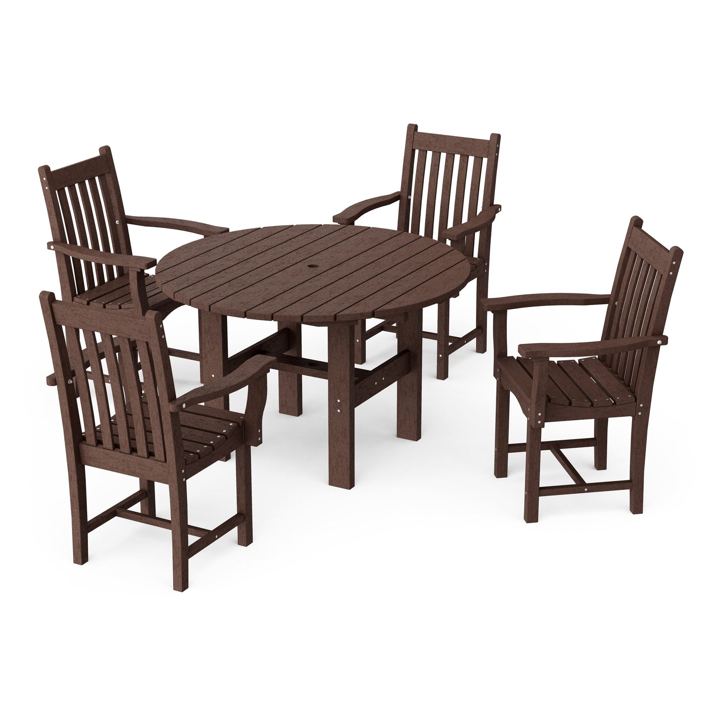 Classic 5-Piece Arm Chair Round Dining Set