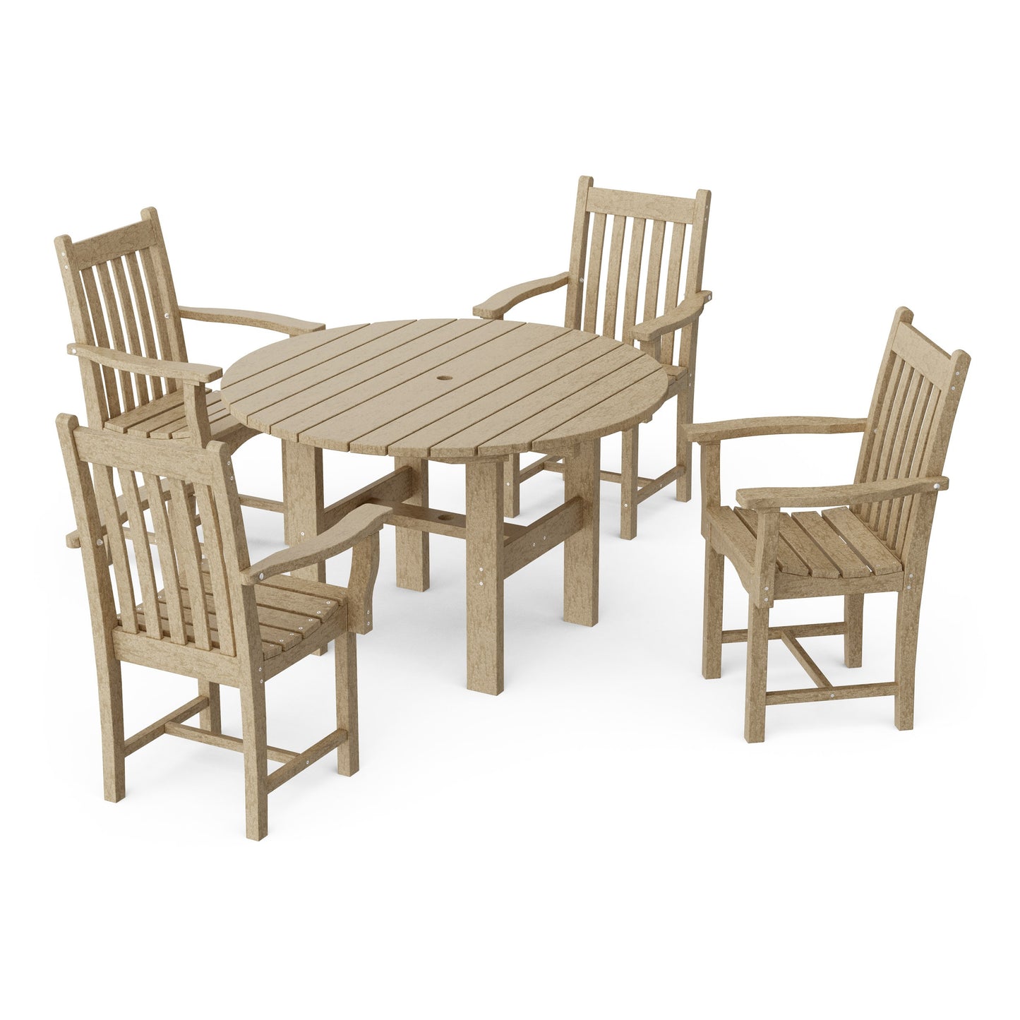 Classic 5-Piece Arm Chair Round Dining Set