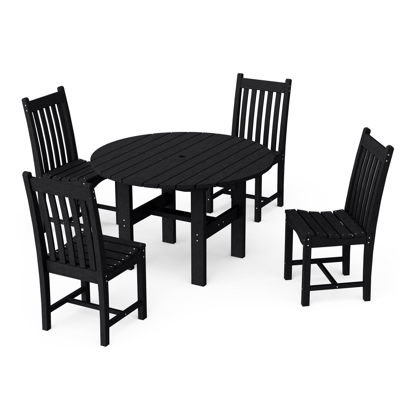 Classic 5-Piece Side Chair Round Dining Set
