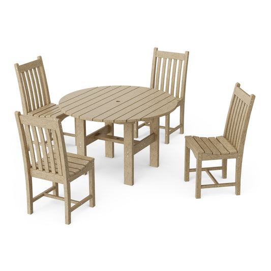 Classic 5-Piece Side Chair Round Dining Set