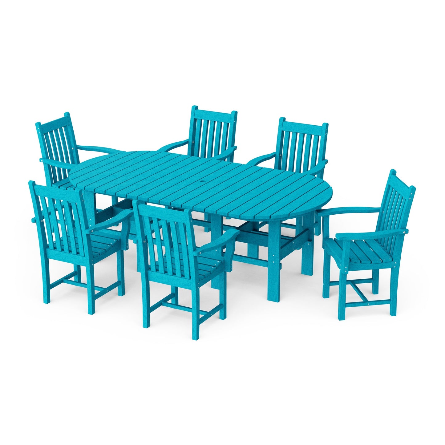 Classic 7-Piece Arm Chair Oval Dining Set