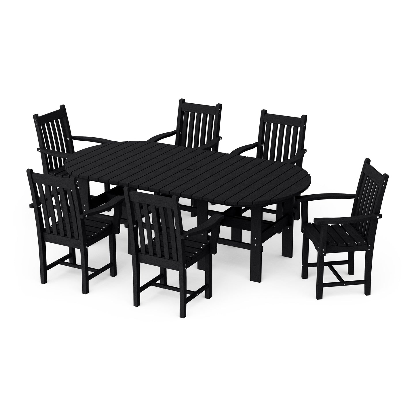 Classic 7-Piece Arm Chair Oval Dining Set