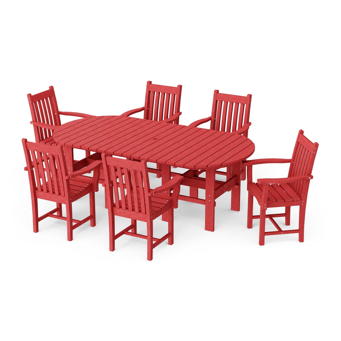 Classic 7-Piece Arm Chair Oval Dining Set