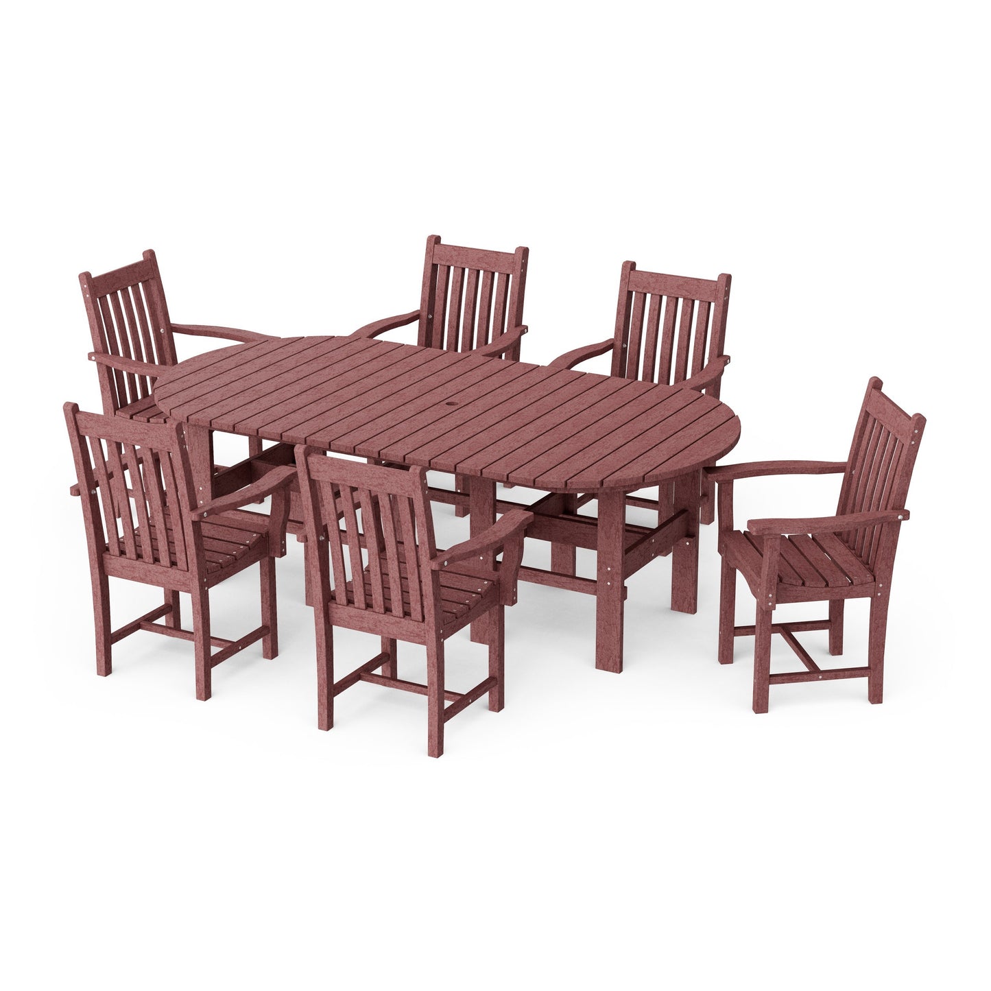Classic 7-Piece Arm Chair Oval Dining Set