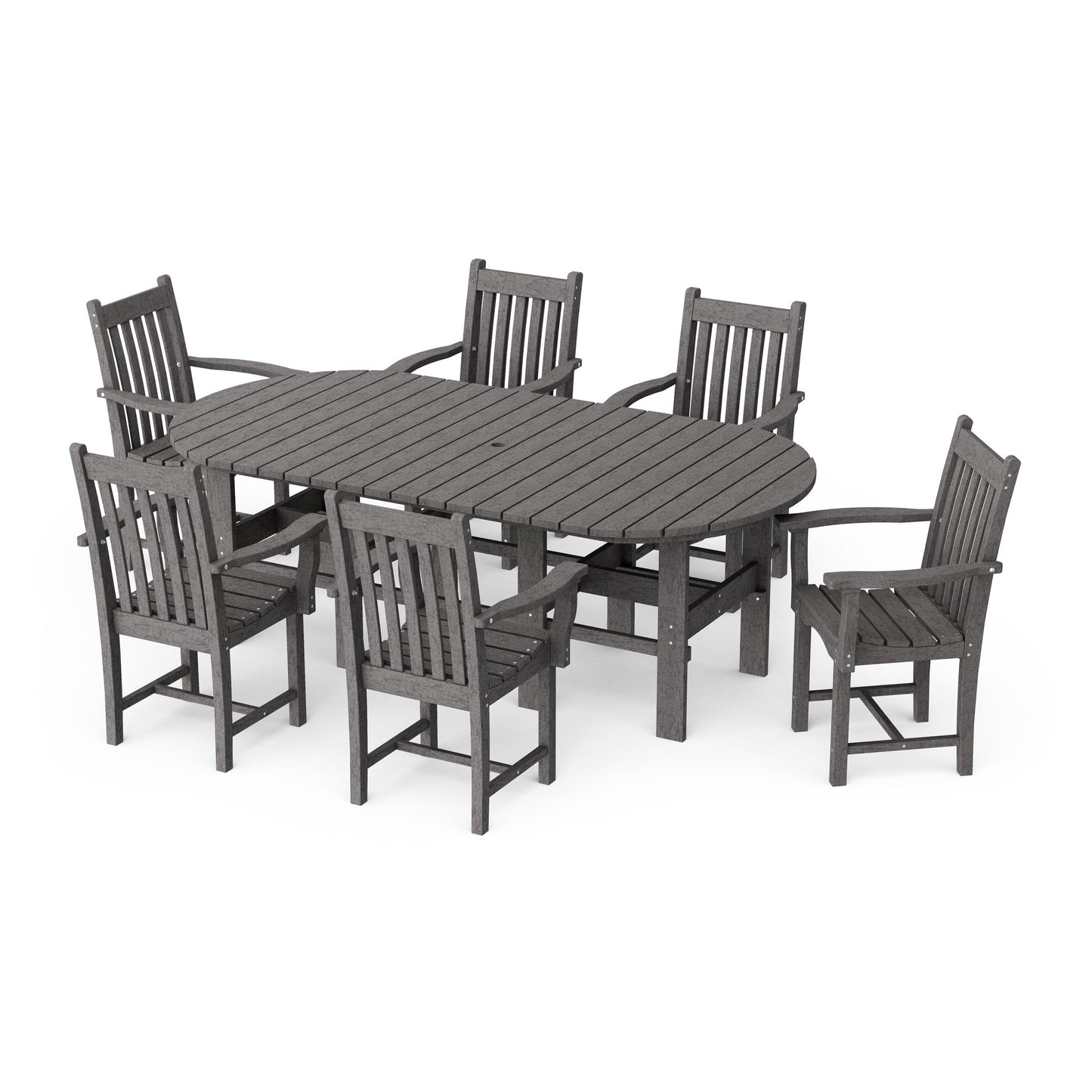 Classic 7-Piece Arm Chair Oval Dining Set