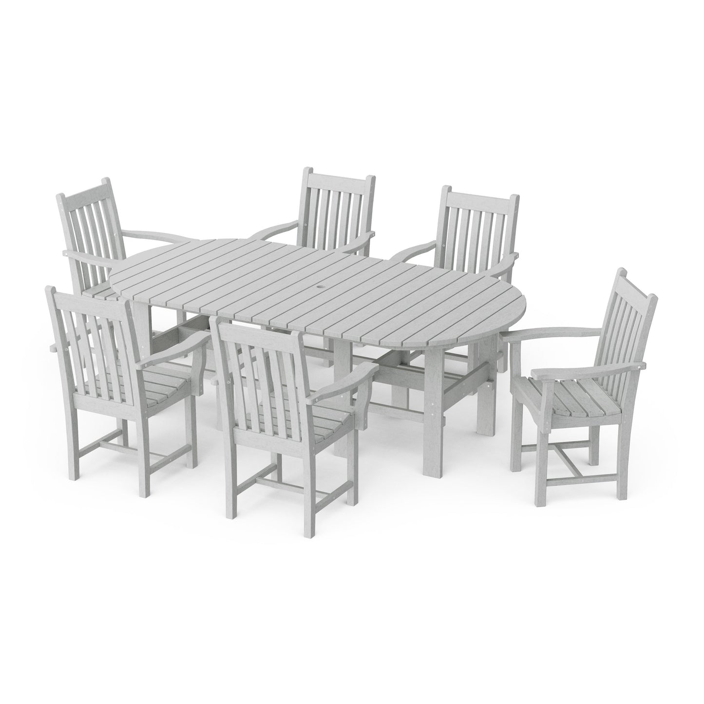 Classic 7-Piece Arm Chair Oval Dining Set