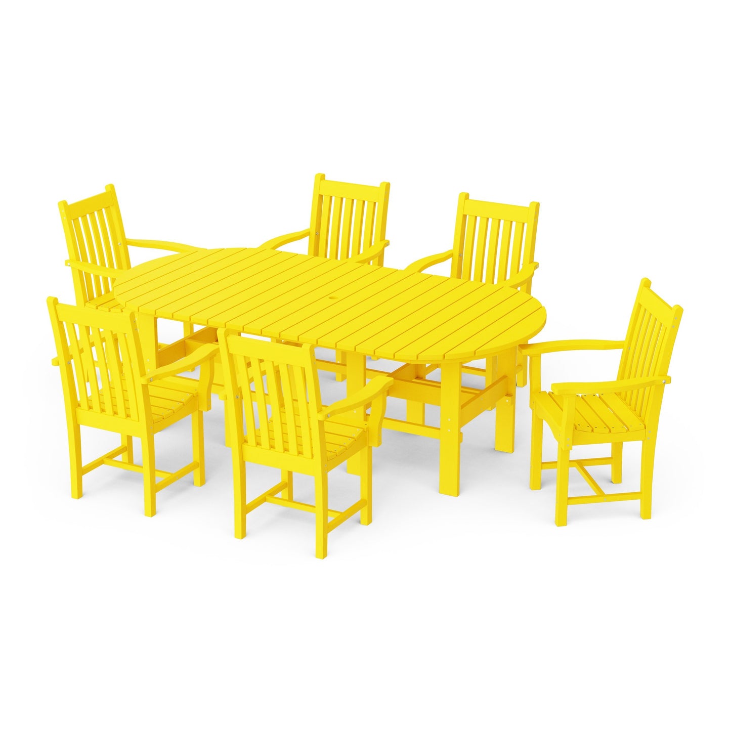 Classic 7-Piece Arm Chair Oval Dining Set